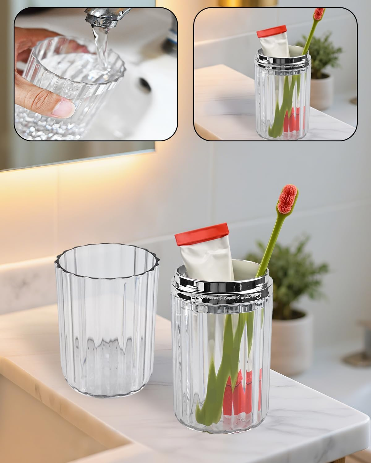 Travel Toothbrush Case, Travel Toothbrush Holder, Portable Toothpaste Storage Container for Business Trip School Camping Bathroom(Clear)