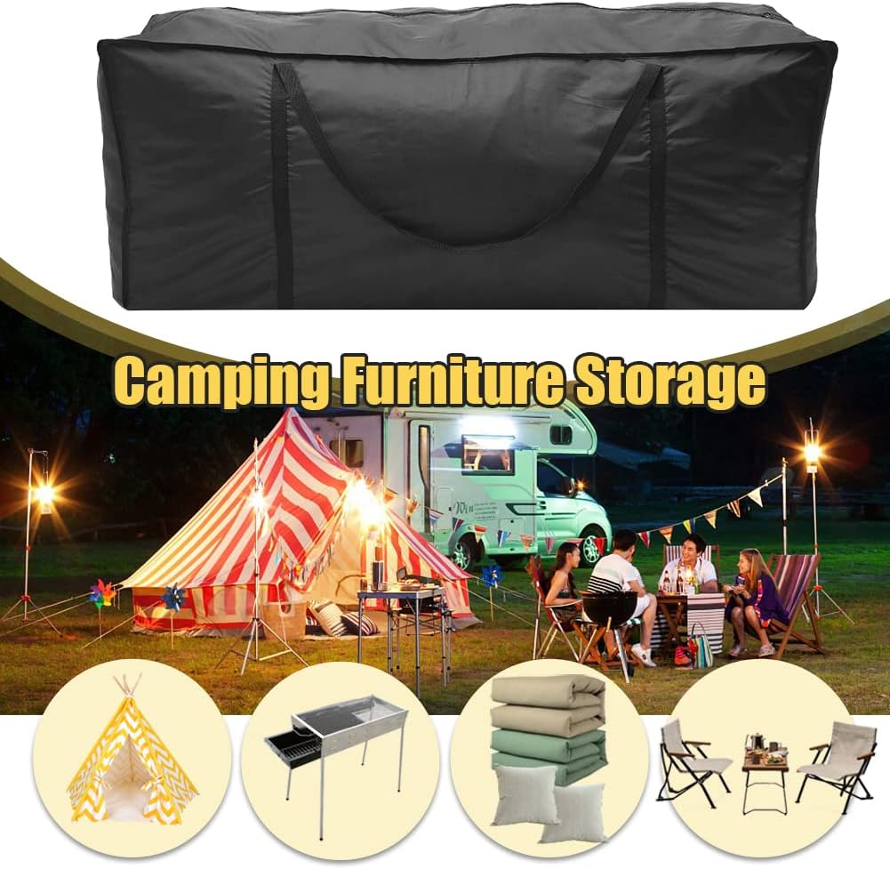 Gicov Patio Cushion Storage Bag Waterproof Extra Large Outdoor Furniture Bag Christmas Tree Storage Bag with Zipper and Handle Indoor Home Multi-Function Organizer (122X39X55Cm) image number 6
