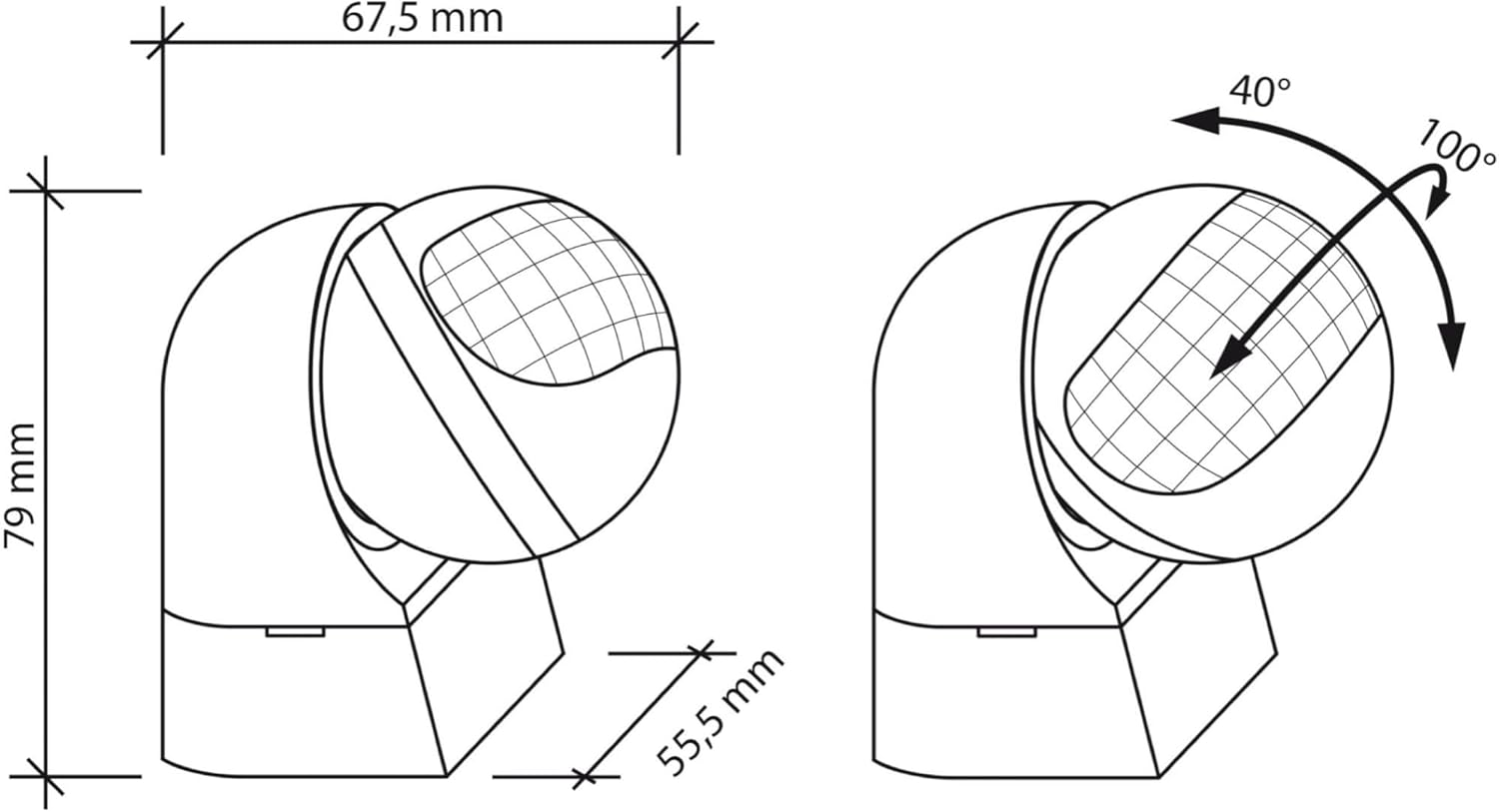 SEBSON Outdoor Motion Detector IP44, Surface-Mounted, Wall Mounting, Programmable, Infrared Sensor, Range 12 M / 180&deg;, Suitable for LED, Swivelling, 3-Wire image number 4