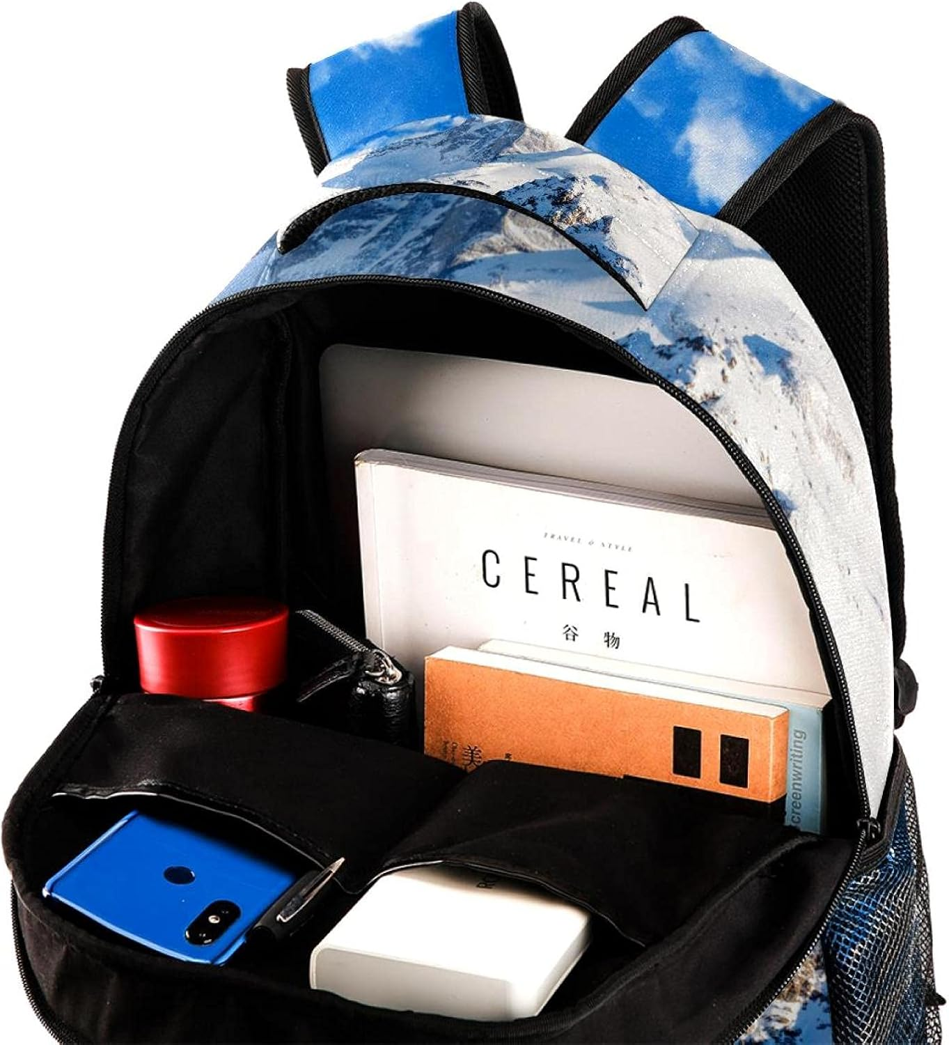 Snowy Winter Landscape of a Ski Resort Backpack Students Shoulder Bags Travel Bag College School Tote Backpacks