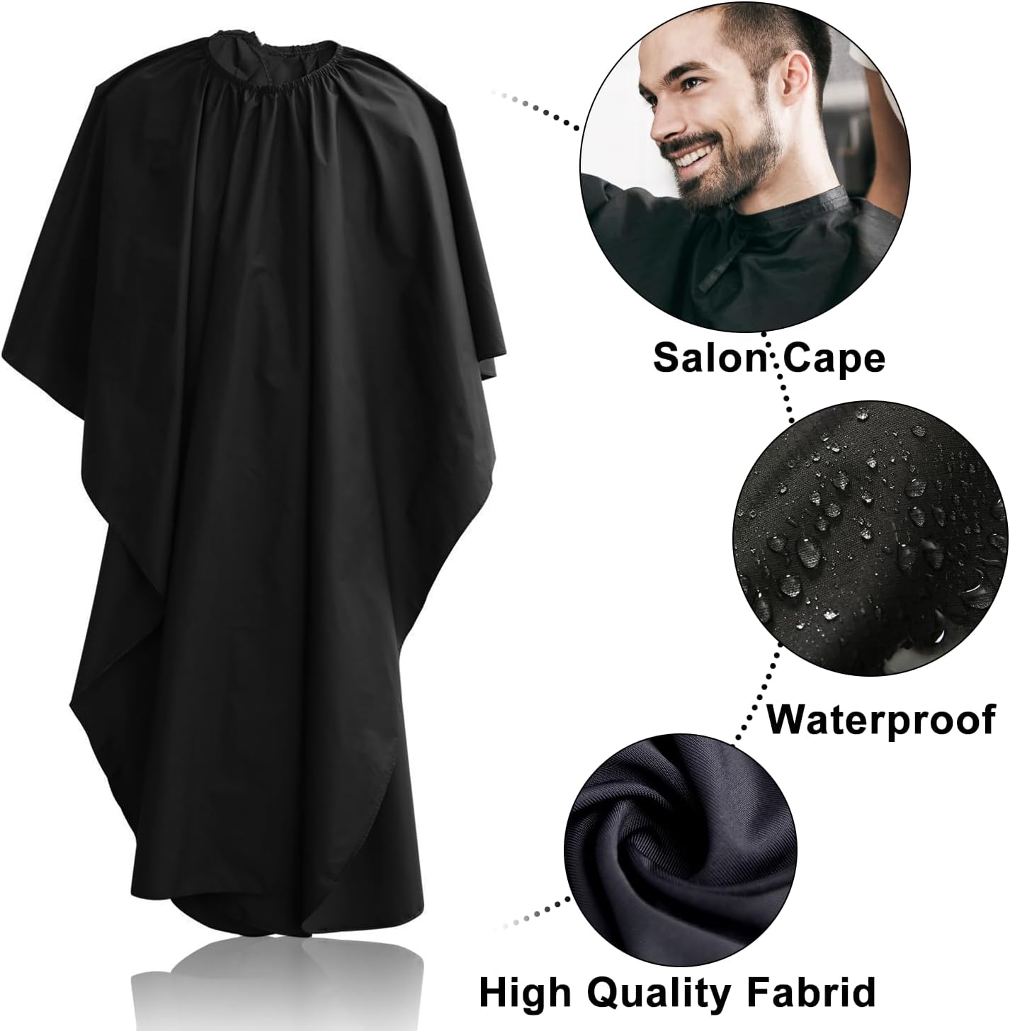 Sirabe 10 PCS Hair Cutting Scissors Set, Professional Haircut Scissors Kit with Cutting Scissors,Thinning Scissors, Comb,Cape, Clips, Black Hairdressing Shears Set for Barber, Salon, Home image number 2