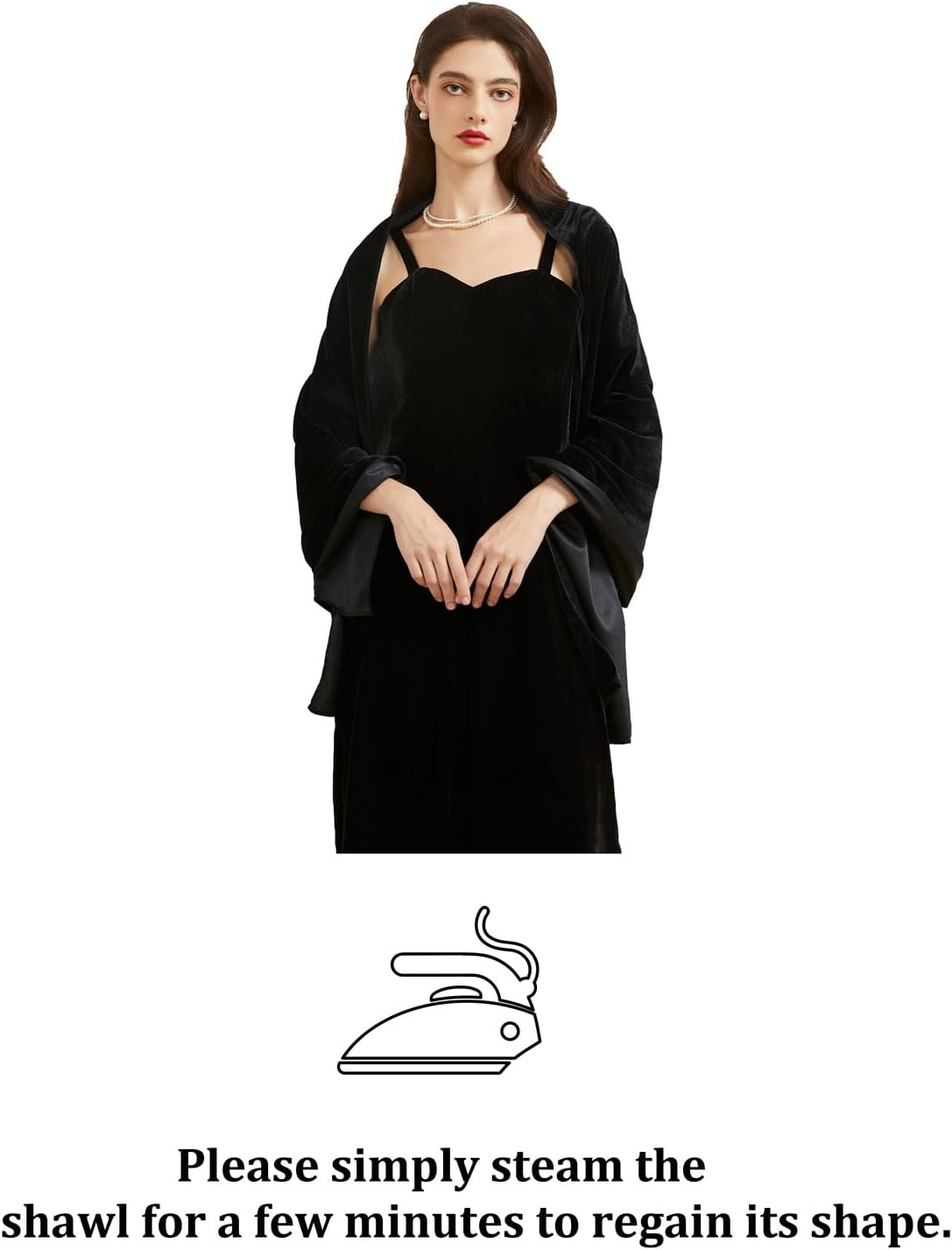 BRYCTSISEN Women'S Velvet Shawl and Wrap for Wedding Bridal Bridesmaid Outwear Evening Party Prom Dress Accessories Scarf image number 5