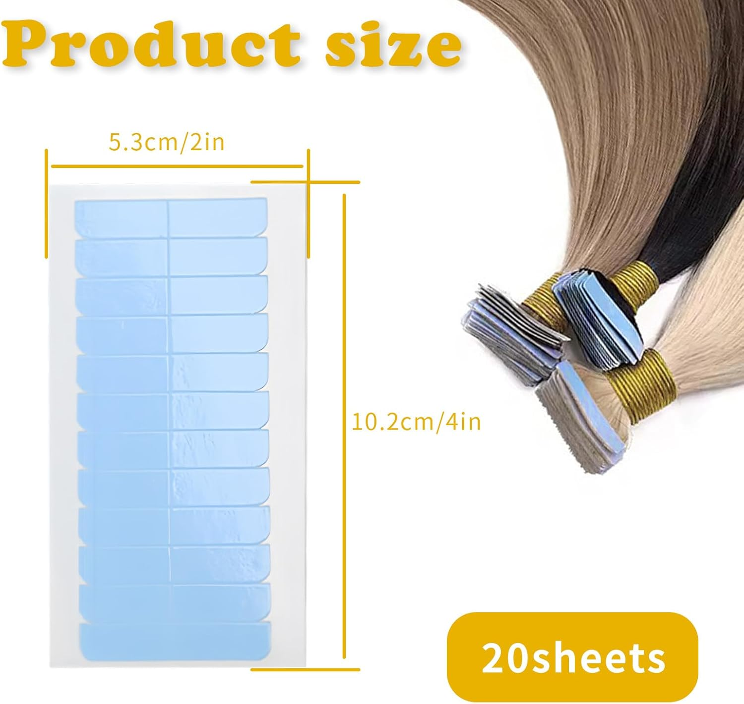 480 Pieces Hair Extension Tape, Strong Hold Tape Hair Extensions, Invisible Adhesive Hair Extension Tape, Suitable for Hair Extensions, Salon Use, At-Home Styling Long-Lasting Wear image number 4