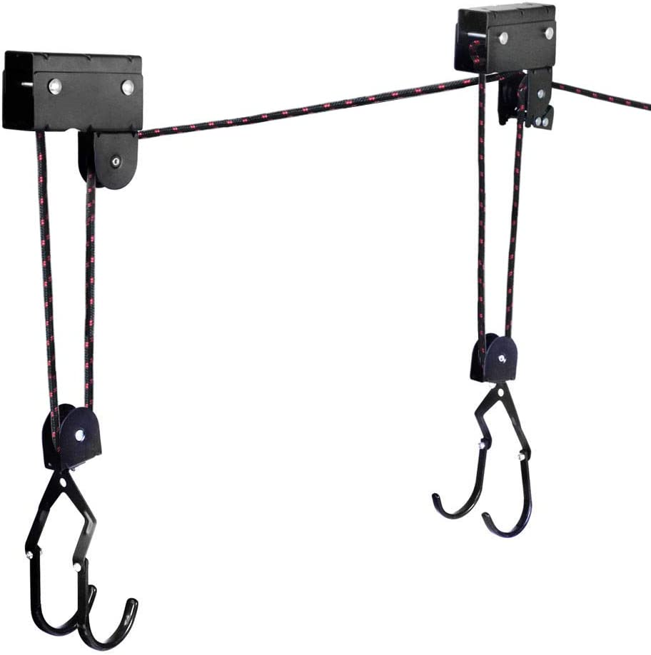 ASMSW Bike Ceiling Mount Kayak Canoe Hoist Lift for Storage Garage Heavy Duty Hooks with 100 Lbs Capacity image number 1
