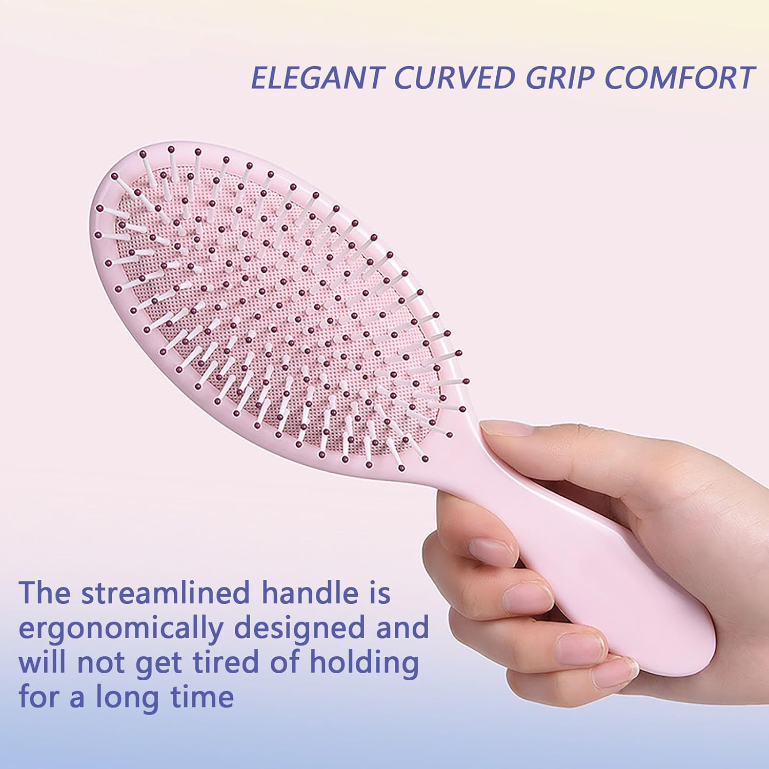 1PC Anti-Static Hair Brush Soft Bristle Hairbrushes Professional Detangle Natural Bristle Cushion Brush Comb for Long Thick Wavy Hair image number 2