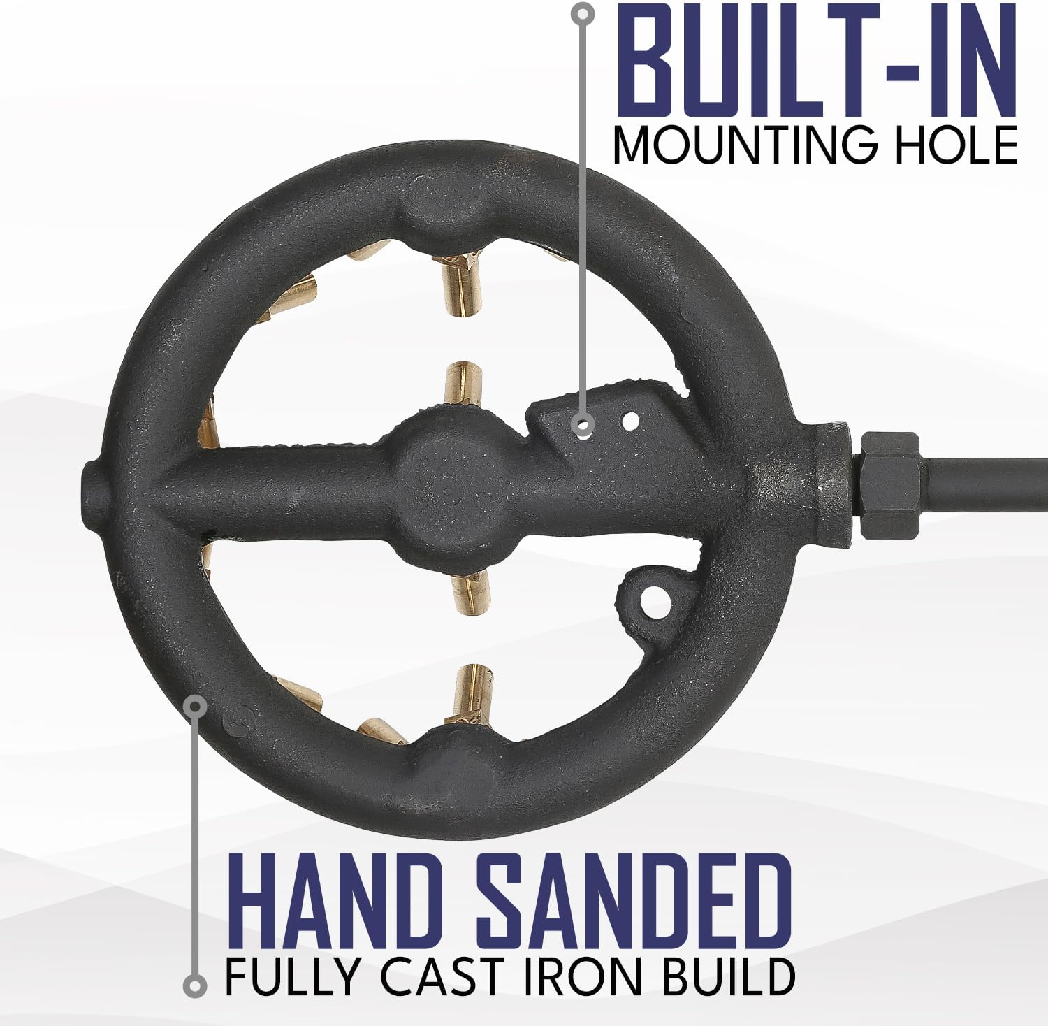 Concord Cast Iron Jet Burner Single Propane Outdoor Burner Head Assembly with Brass Flame Tips (Jet 20) image number 3