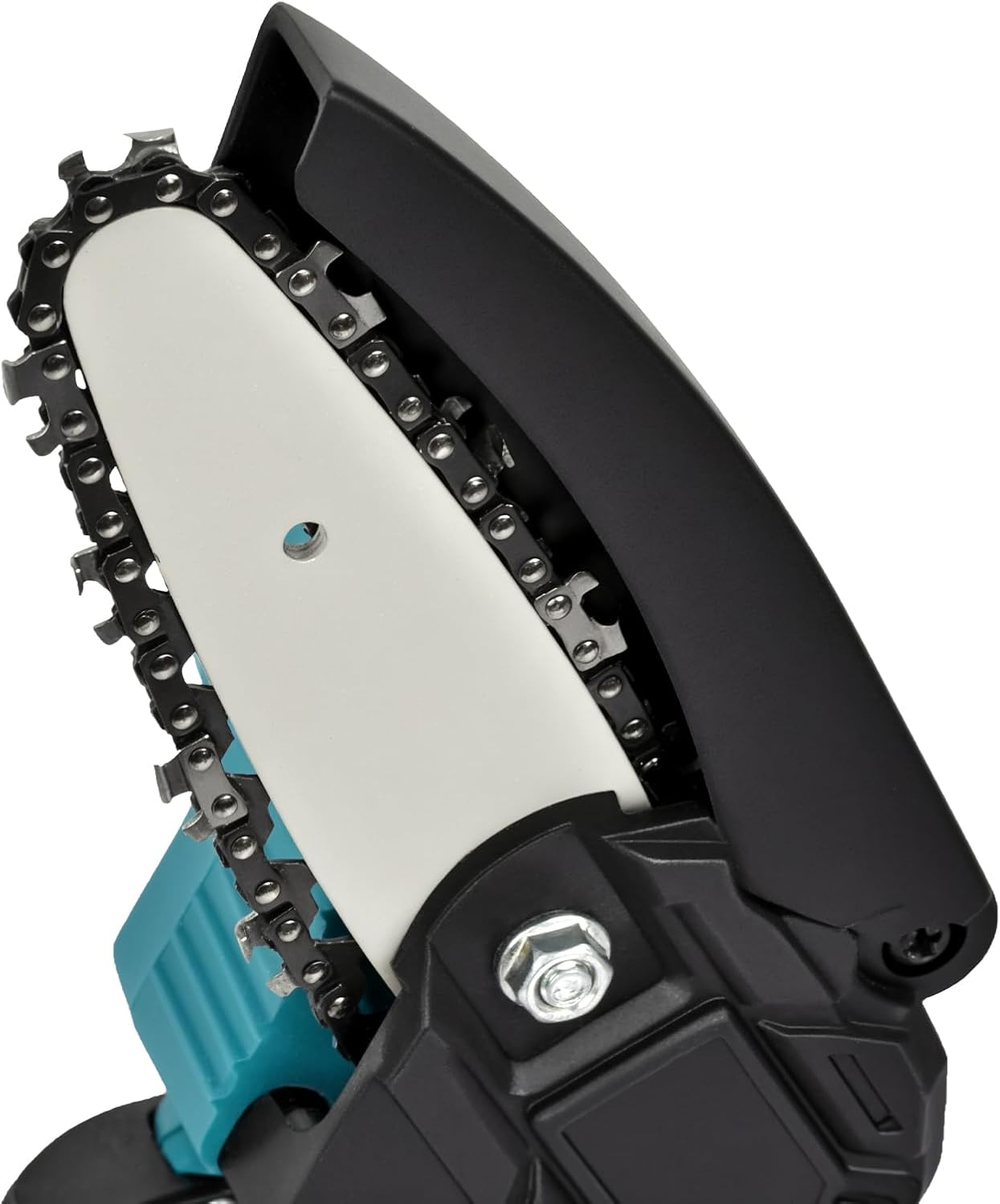 Oppsbuy 6/4 Inch Mini Chainsaw, 21V Portable Cordless Chainsaw with Safety Lock, 5000R/Min Brushless Motor for Tree Branch Cutting, Pruning, Gardening (2 Chains + Tool Kit Included)