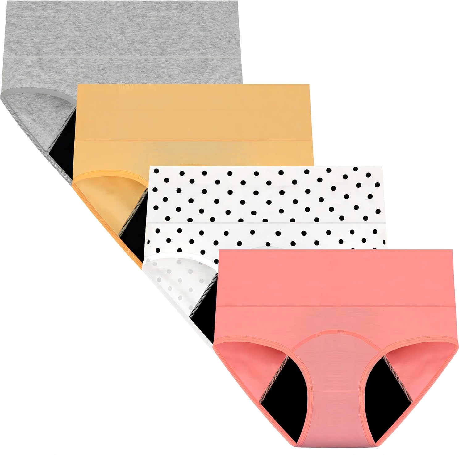 Nalwort Womens Menstrual Period Panties Cotton Leak Proof Underwear Postpartum Protective Briefs