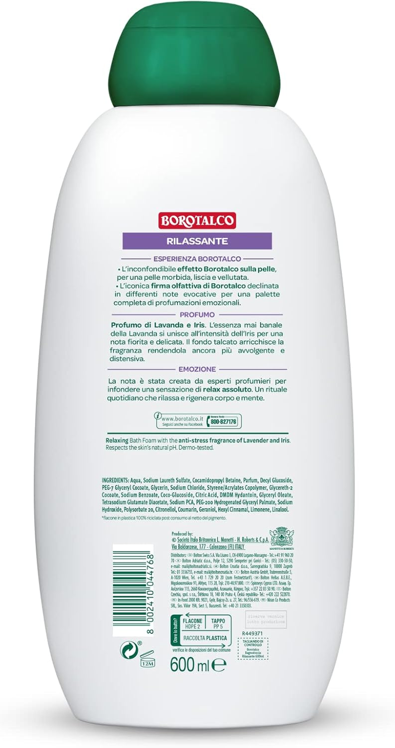 Borotalco Bath Foam with Lavender and Iris 20.28Fl.Oz 600Ml image number 5