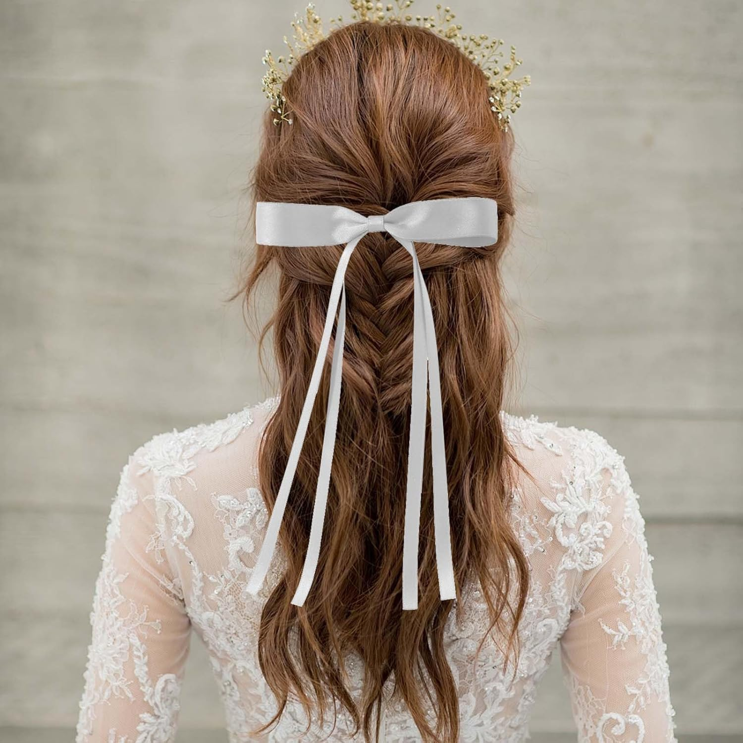 Hair Clips with Tassels Ribbon 4 Pcs Hair Bow Hair Clips Bows Clips for Girls Satin Hair Bows Girls Hair Tie Bow Hair Barrettes for Women Girls Hair Decorative Accessories Hairstyle image number 5