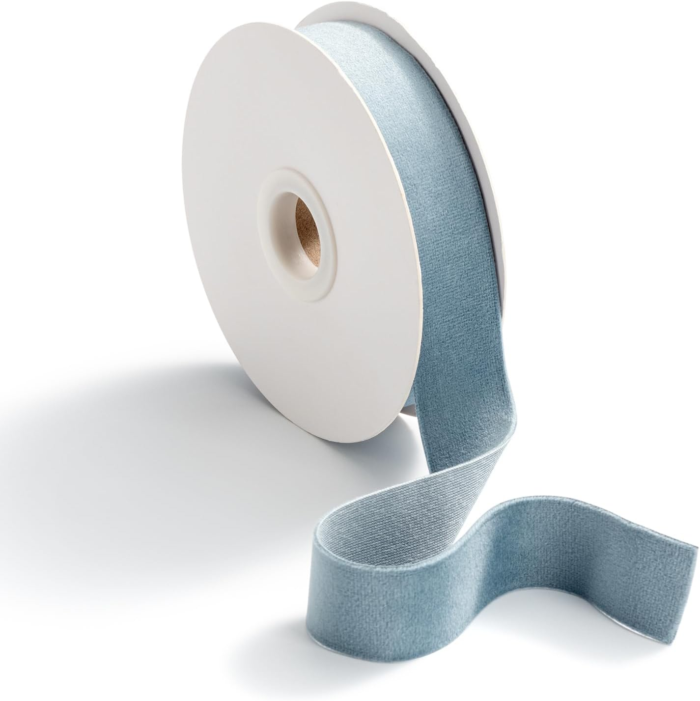 CHUQING Velvet Ribbon,Dusty Blue,1Inch Single Face Thin Velvet Ribbons for Gift Wrapping Wedding Hair Bows Choker Bouquet,10 Yards