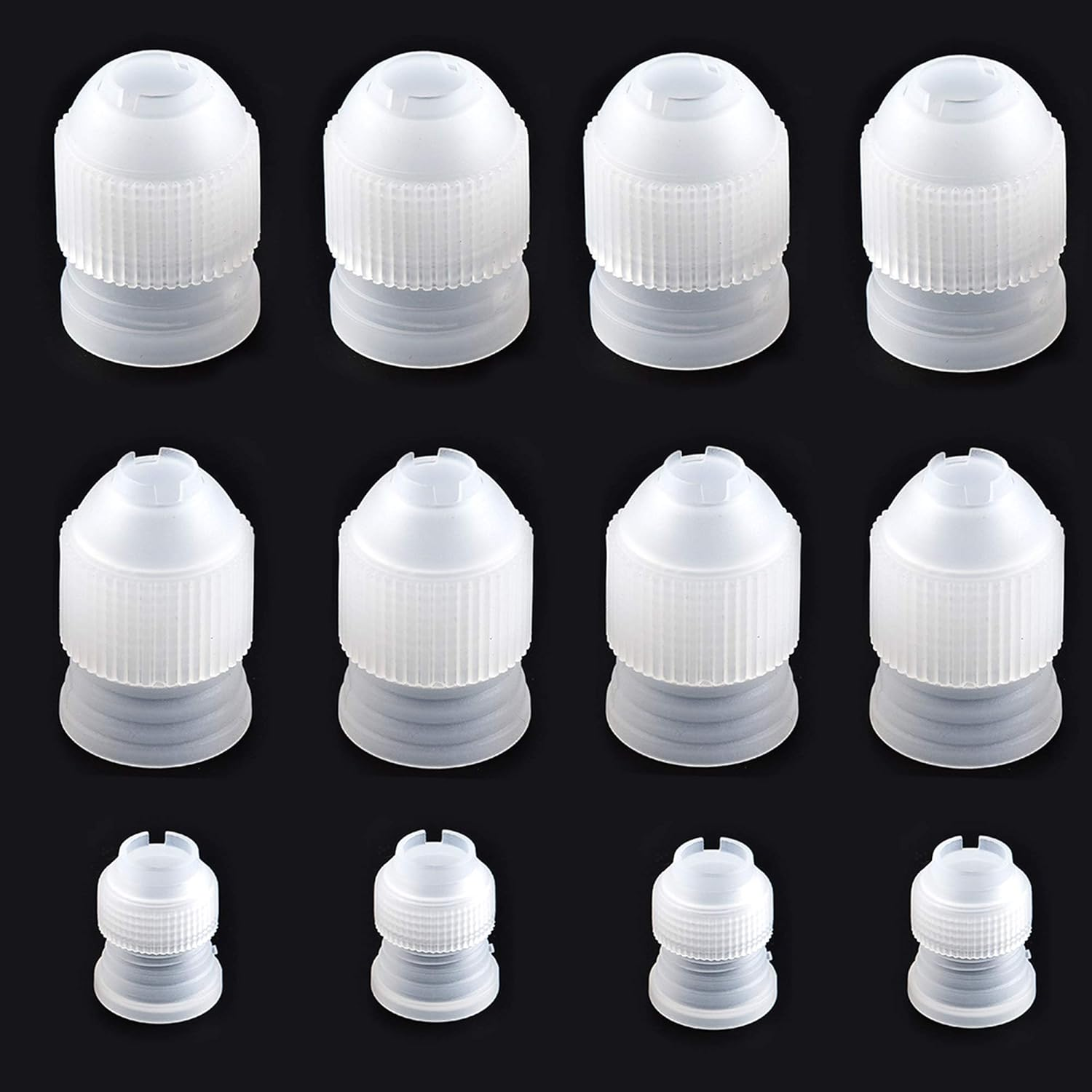 MYUBWTF12 Pieces White Pastry Bag Coupler, Three Different Sizes Plastic Standard Couplers/Cake Decorating Coupler/Pipe Tip Coupler for Piping Bags, Icing Nozzles image number 5