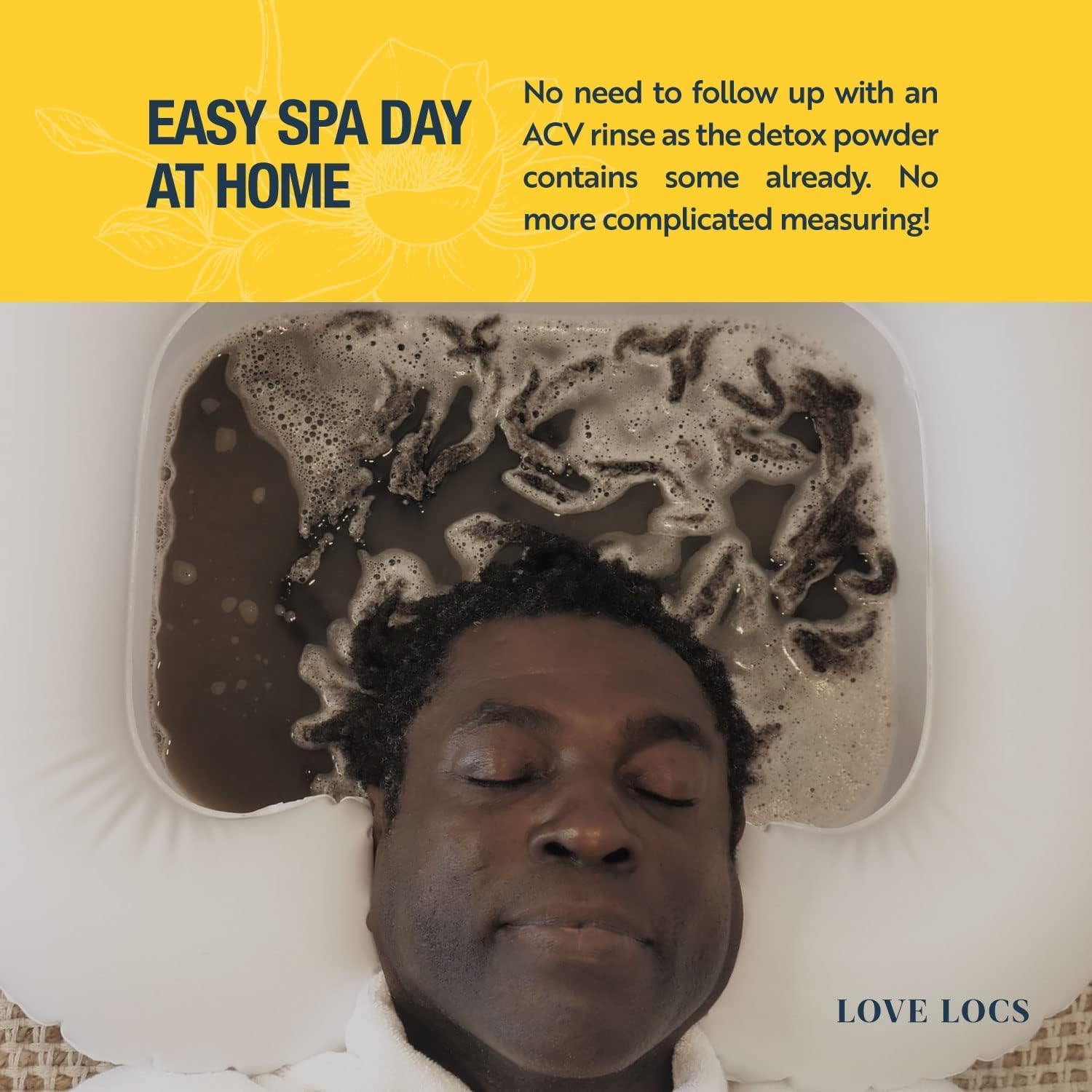 Love Locs Dreadlock Detox Powder with ACV | Deep Clean Loc Soak Wash | Scalp Cleanser for Build up | Cleansing and Clarifying | Natural | Residue-Free | Dreads Hair Products image number 3