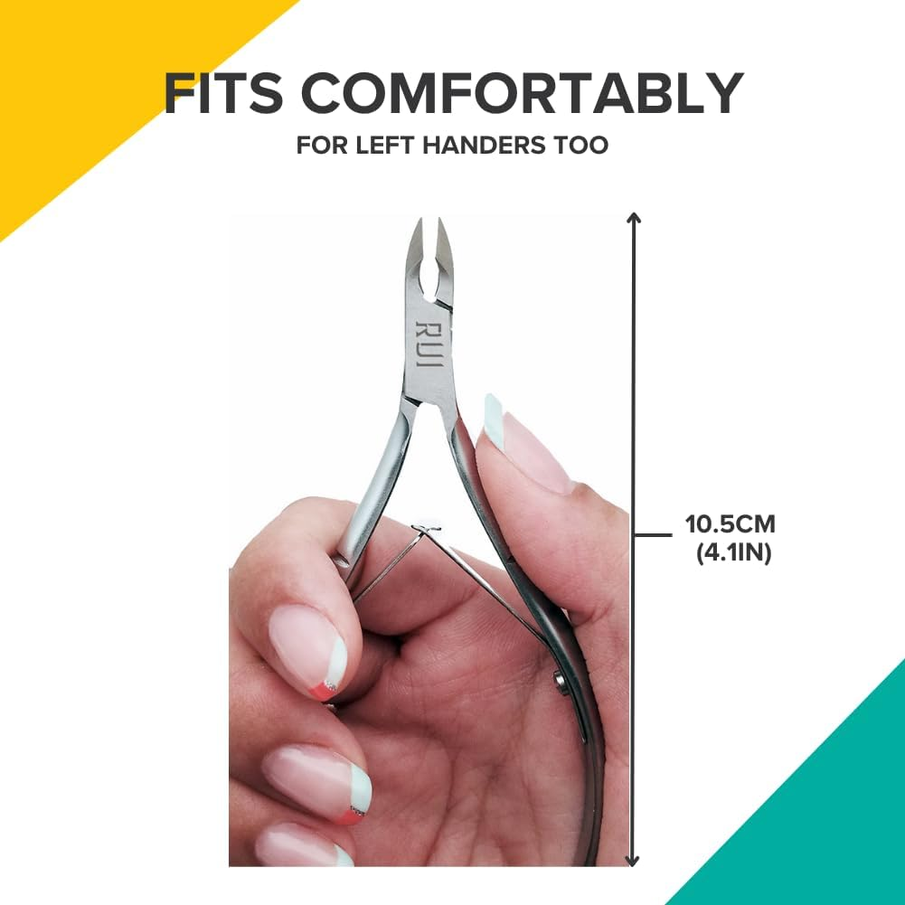 Rui Smiths Professional Carbon Steel Cuticle Nippers for Home Users, French Handle, Double Spring, 6Mm Jaw (Full Jaw) image number 6