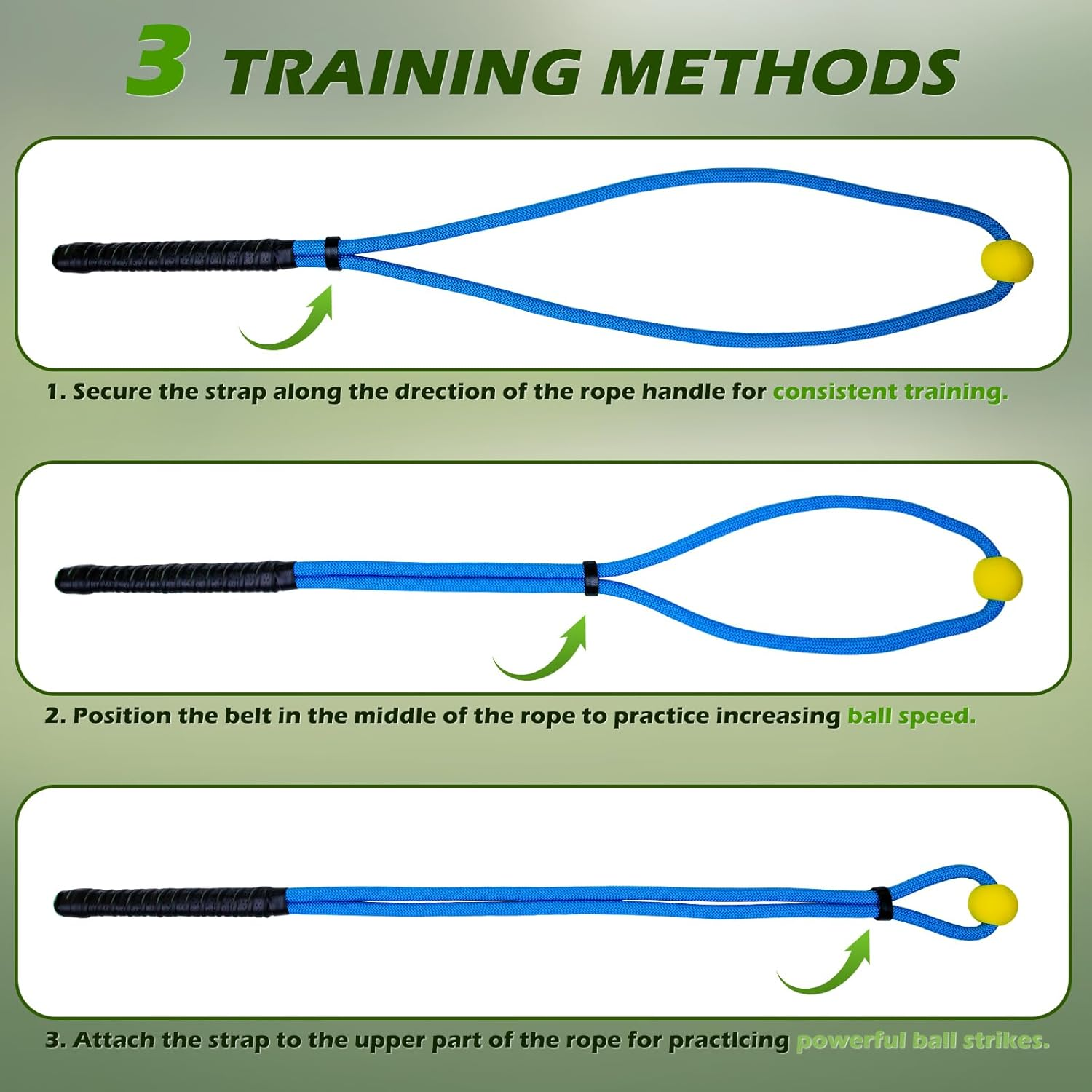 Golf Swing Trainer, Golf Swing Training Aid Set, Distance Rope to Improve Swing Speed ​​Lag Rhythm, Golf Warm-Up Stick Strength and Rhythm Training Armband for Golf Beginners Black image number 1