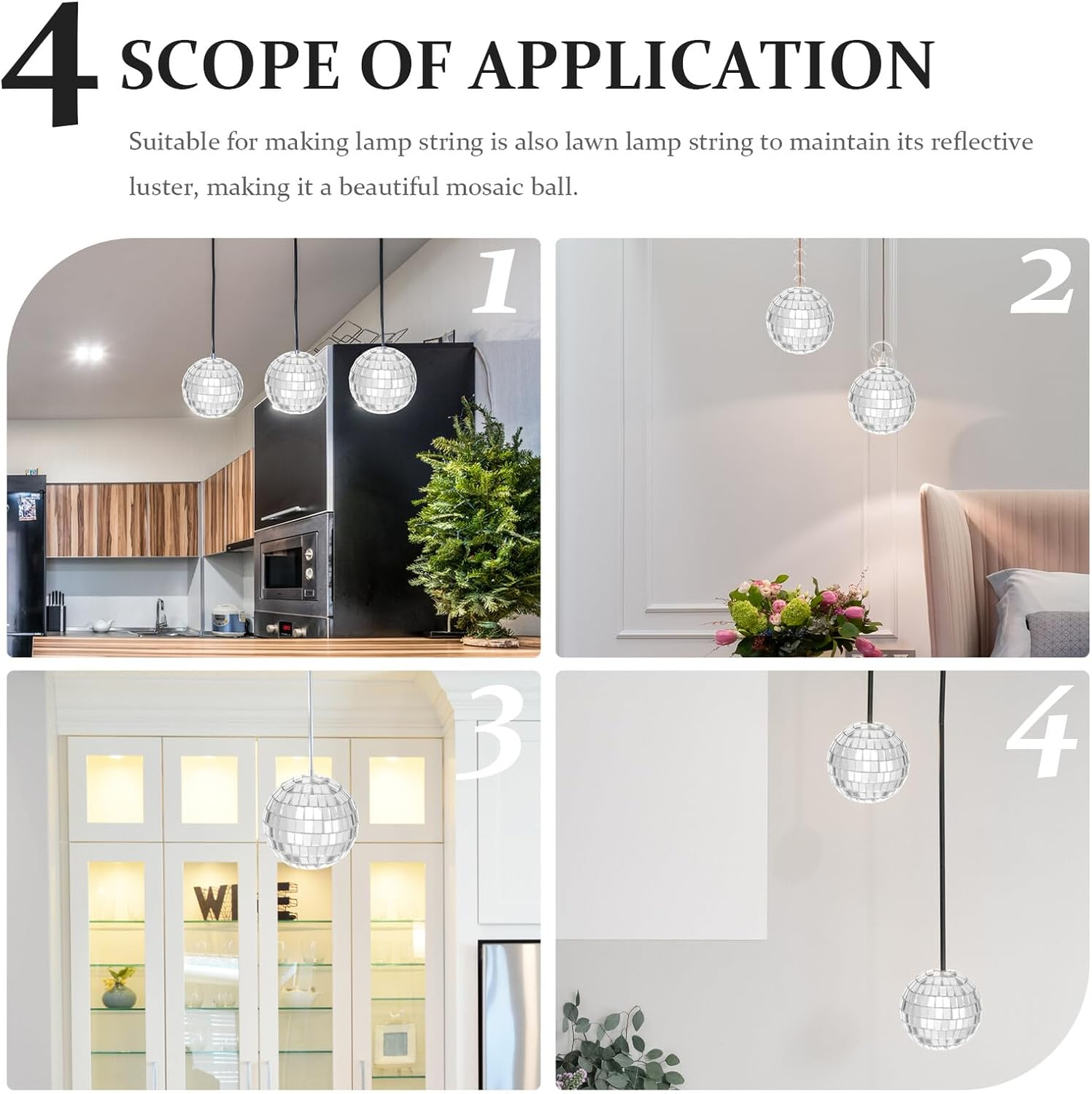 LABRIMP 6Pcs Mosaic Plastic Lawn Light Covers 5Cm Miniature Lampshades for String Light DIY Outdoor Garden Lamp Shades