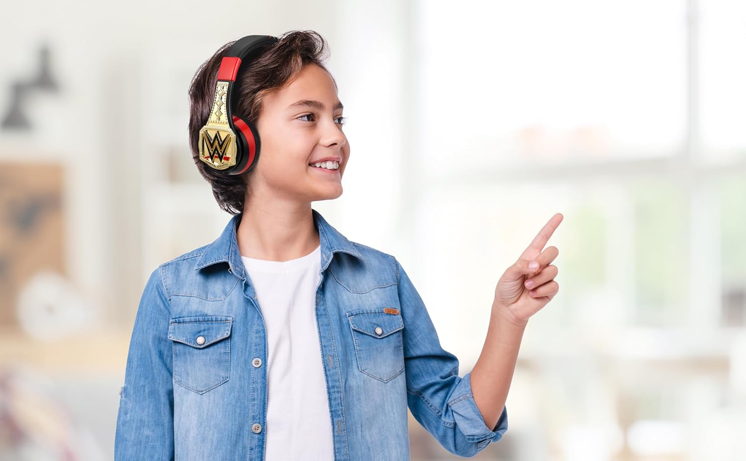 Ekids WWE Bluetooth Headphones, Wireless Headphones with Microphone Includes Aux Cord, Kids Earphones for School, Home, or Travel image number 6