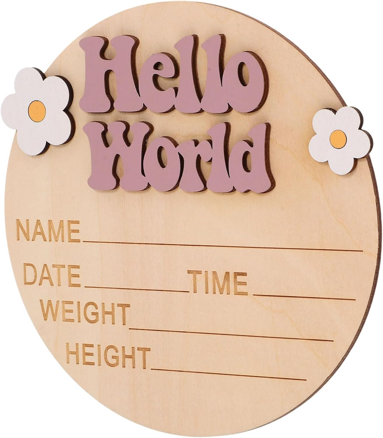 Gatuida Growth Commemorative Card for Newborn Wood Sign for Shower Nursery Decor