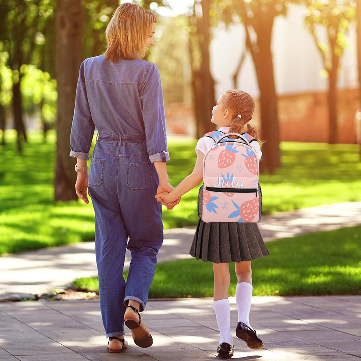 July Strawberry Backpack Students Shoulder Bags Travel Bag College School Tote Backpacks image number 4