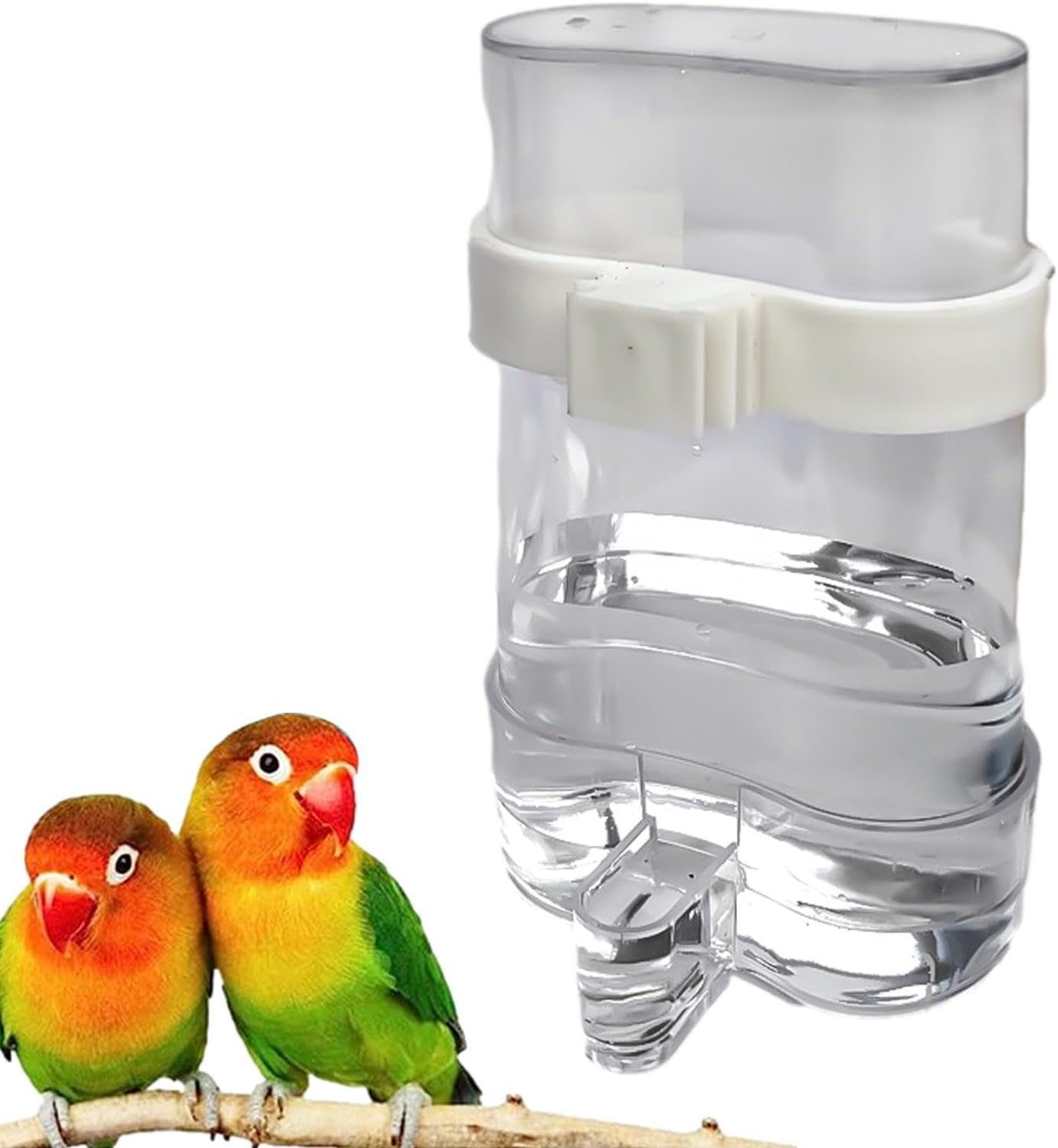 Gihioue Automatic Bird Water Dispenser, Automatic Bird Feeder Birds Water Dispenser, Harmless Pet Accessories with Clip for Parrots, Budgies, Parakeets