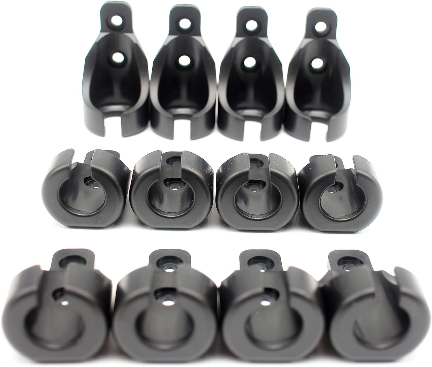 Bungee Kit for Roller Shade Parts Replacement Sun Shades Blackout Roller up Blinds Tie down (Black, 12 Circle Receiver)