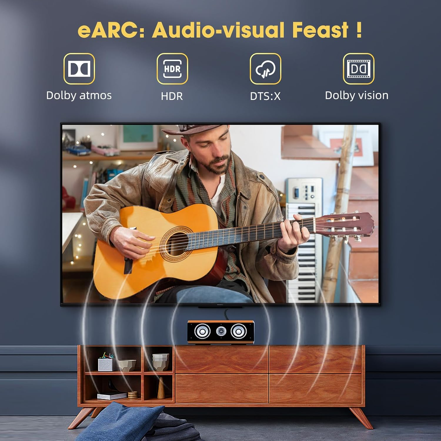 TEKERA 8K HDMI 2.1 Cable 2M, Ultra High-Speed 48Gbps HDMI to HDMI Cord, 4K@120Hz, 8K@60Hz, Earc, Dynamic HDR, VRR, Compatible with PS5, Xbox Series X, Soundbar, TV, Monitor, Projector image number 2