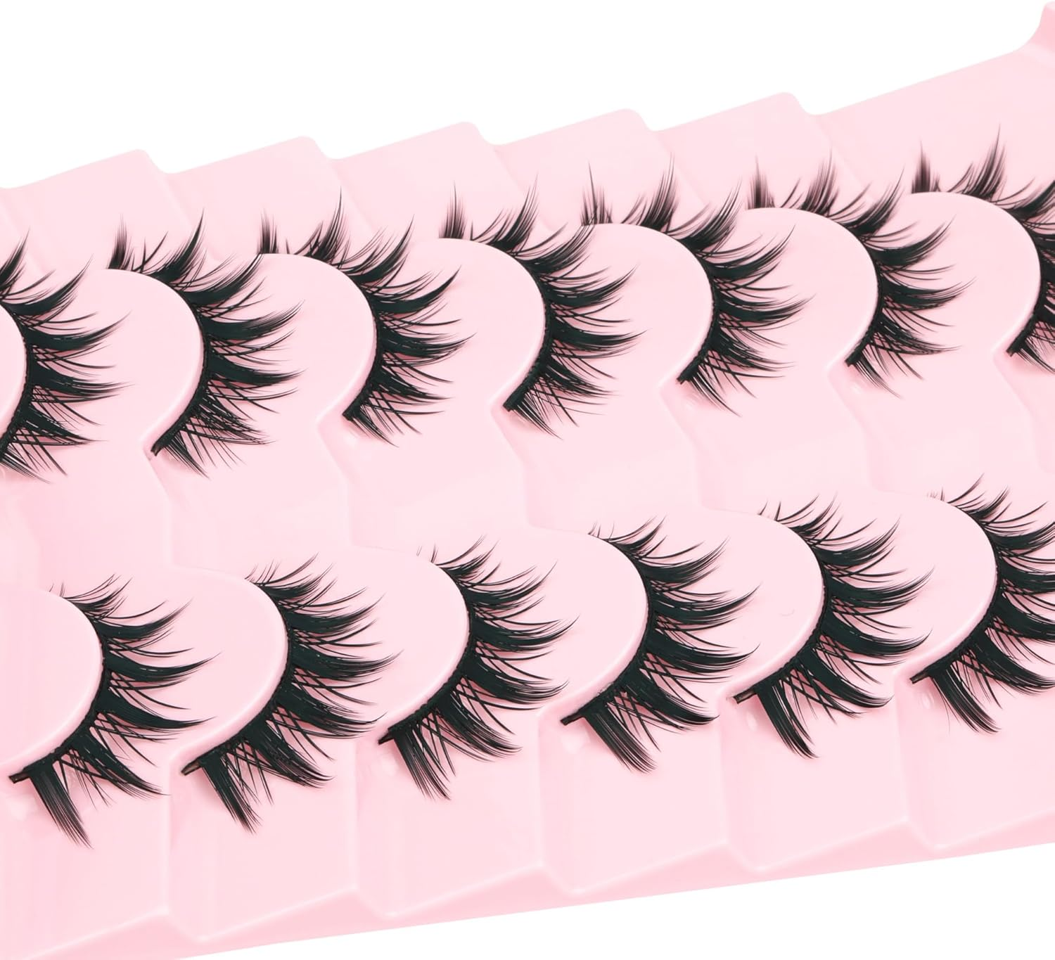 EYDEVRO Manga Lashes False Eyelashes Doll Dramatic Eyelashes Anime Cosplay Japanese Style Lashes Spiky Long Thick Mink Eye Lash Strips image number 2