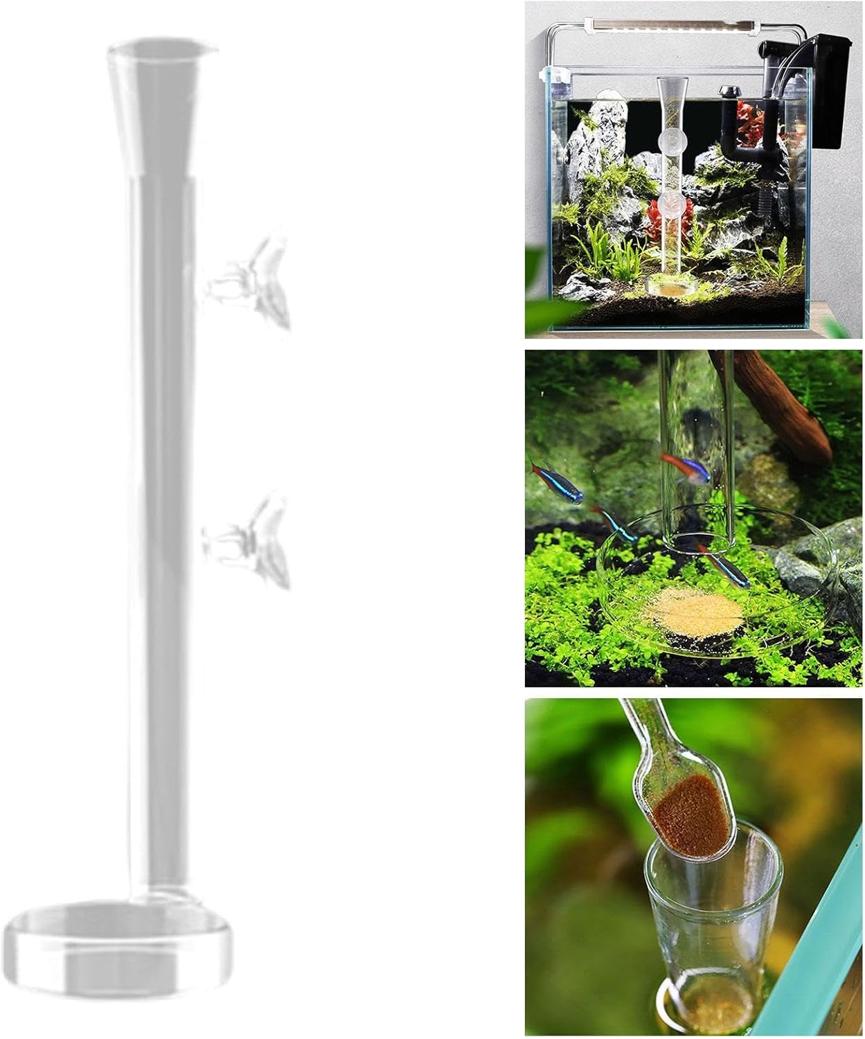 MFMEXUL Elegant Glass Feeder Tube for Aquatic Creatures, 20Cm