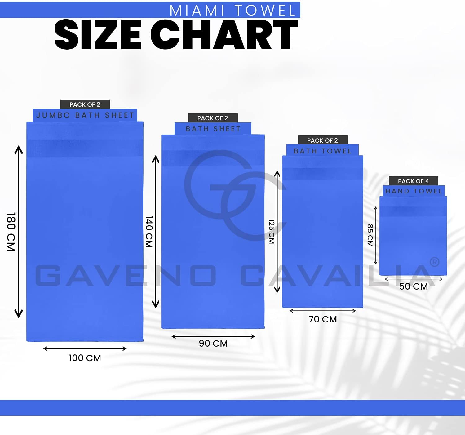 GC GAVENO CAVAILIA 700 GSM Bath Sheets - Large Bath Towels 2 Pack - Egyptian Cotton Towel Set - Quick Dry Towels - Soft Feel Towels - Royal Blue - 90X140 image number 1