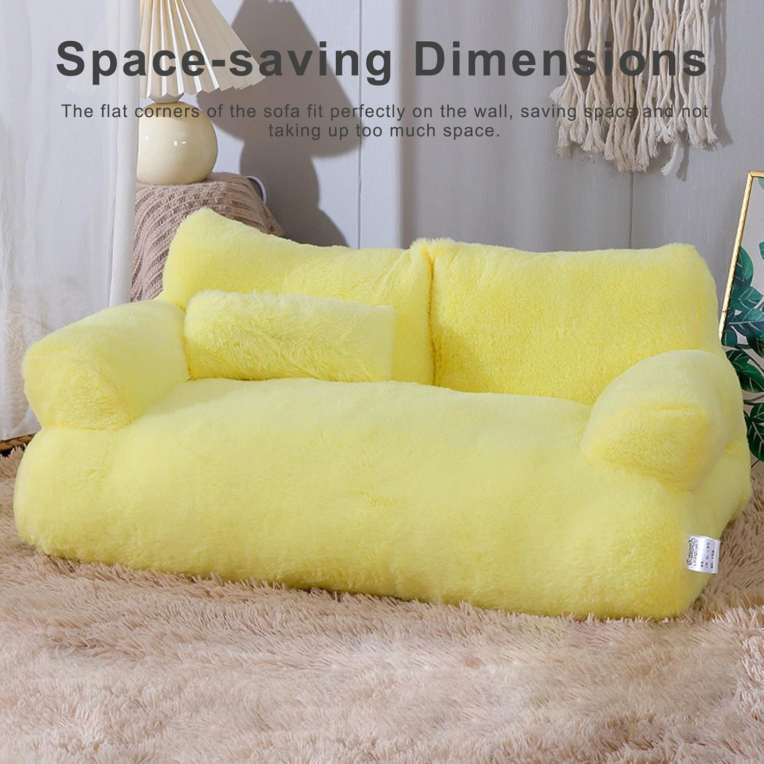 Cat Bed Ultra-Soft Plush Material Dog Cat Beds for Indoor Cats Cat Sofa Relieve Muscle and Joint Pressure Private and Comfortable Design Removable and Washable Anti-Slip Design Pet Comfort Beige M image number 1