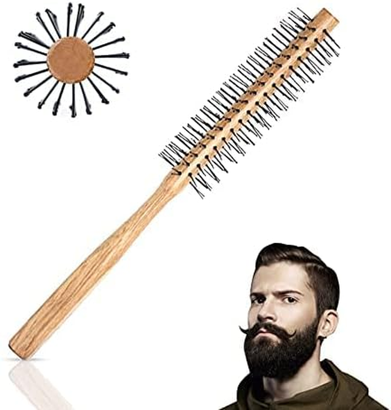 Round Brush for Blow-Drying, Styling Brush with Nylon Bristles, Hair Brush for Short to Medium Hair, Straightening, Curling, Adding Hair Volume and Shine (Large)