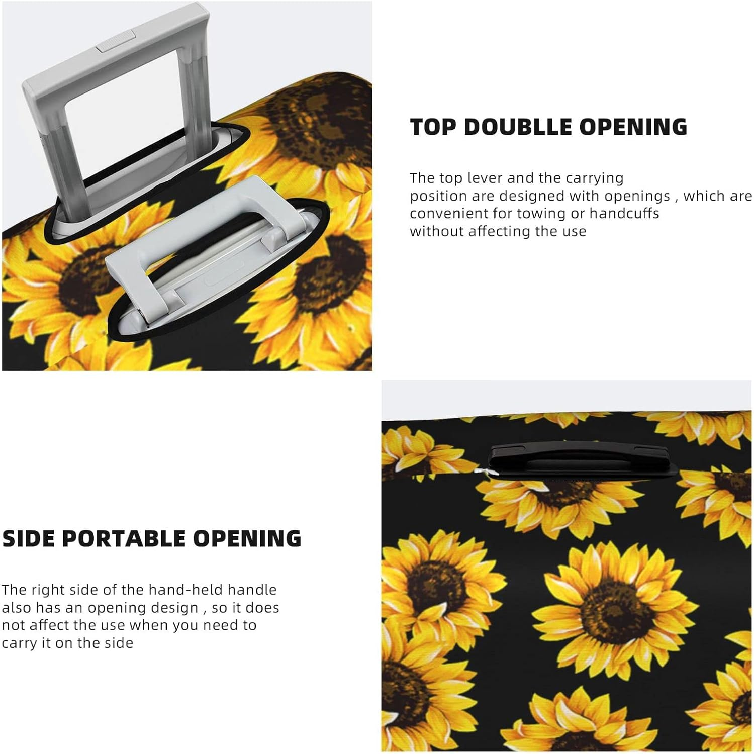 Spring Sunflowers Flowers Luggage Cover Anti-Scratch Suitcase Protector Fits 18-32 Inch Luggage image number 3