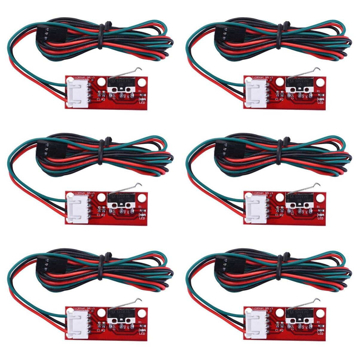 ULTECHNOVO 6 Pcs Endstop Switch Cables Ramps 1.4 Compatible 22Awg Wire 2A for 3D Printer CNC Limit Switches