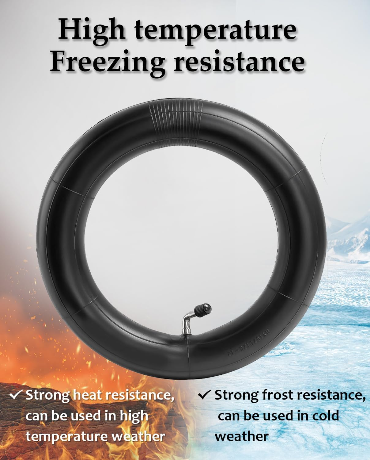 Heavy Duty 10X2.50 Thicker Butyl Inner Tube with CR202 90&deg; Bent Valve Stem, 10 Inch Smart Self Balancing Electric Scooter Tire Tube