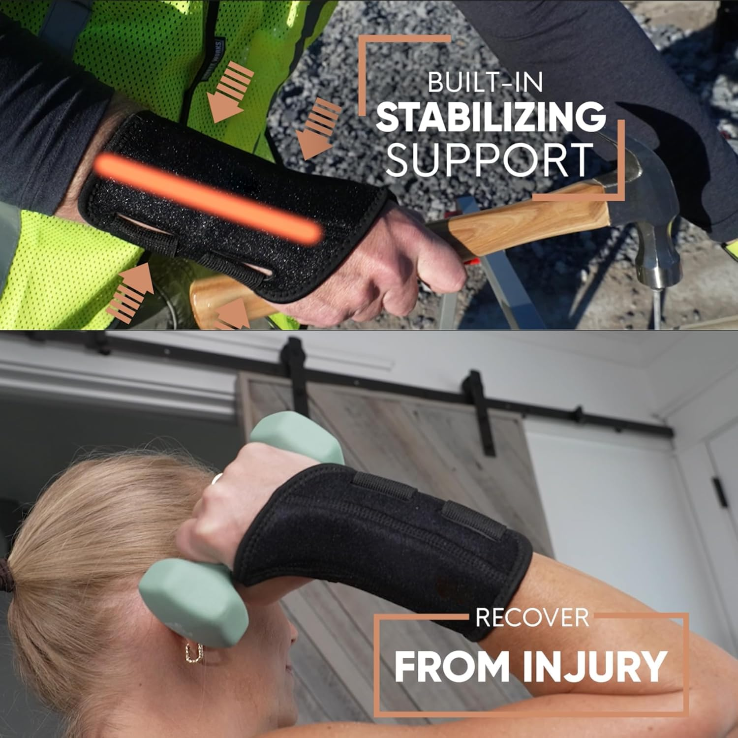 Advanced Wrist Brace - Infused Adjustable Orthopedic Support Splint for Pain, Carpal Tunnel, Arthritis, Tennis Elbow, Tendinitis, RSI, Ganglion Cyst for Men Women Left S/M (Jz_Brace (Ringh S/M)) image number 2