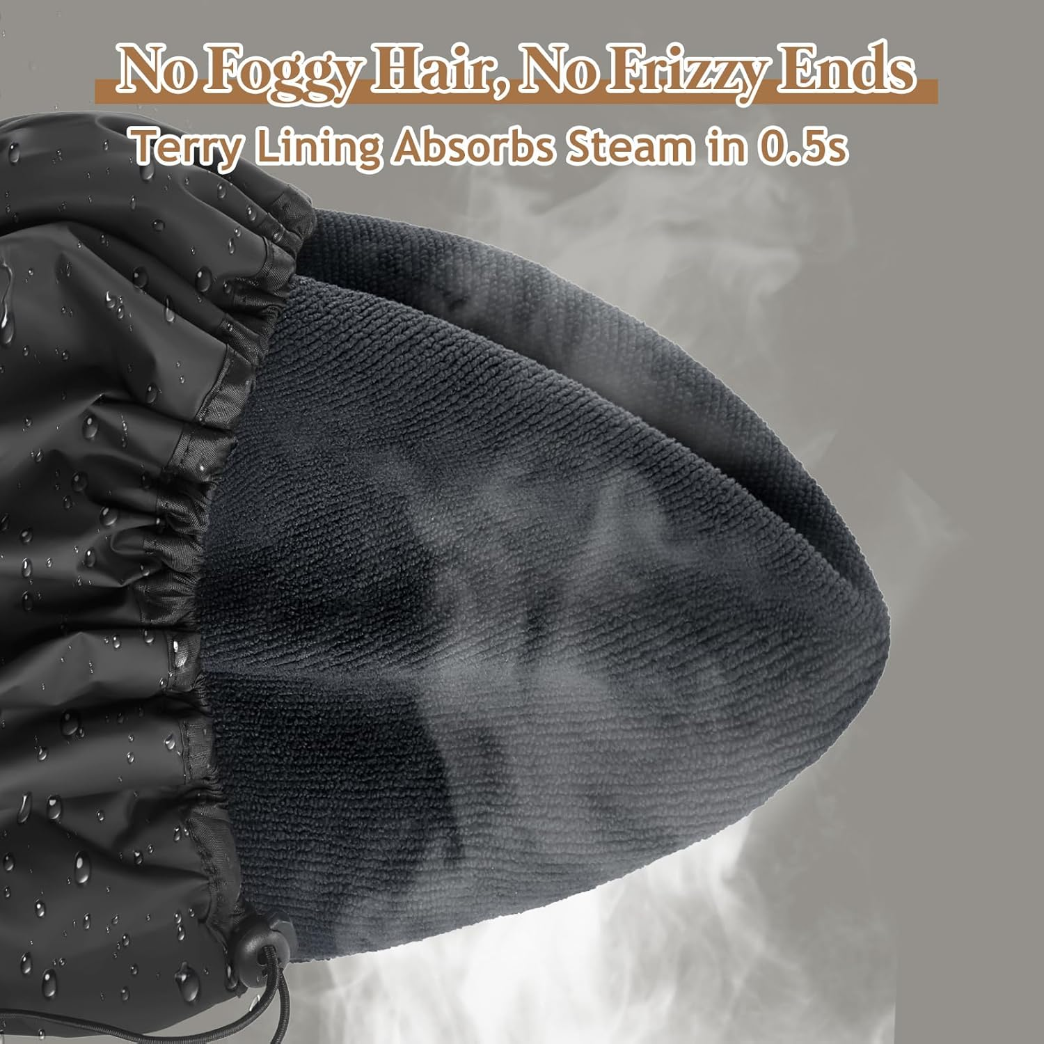 Sheomern 2 Pcs 13.5" Dual Waterproof Adjustable Terry Lined Shower Cap for Women Men, Large Shower Caps Reusable EVA Double Layer Bath Cap for Braids, Long Hair, Dreadlocks, Locs image number 2