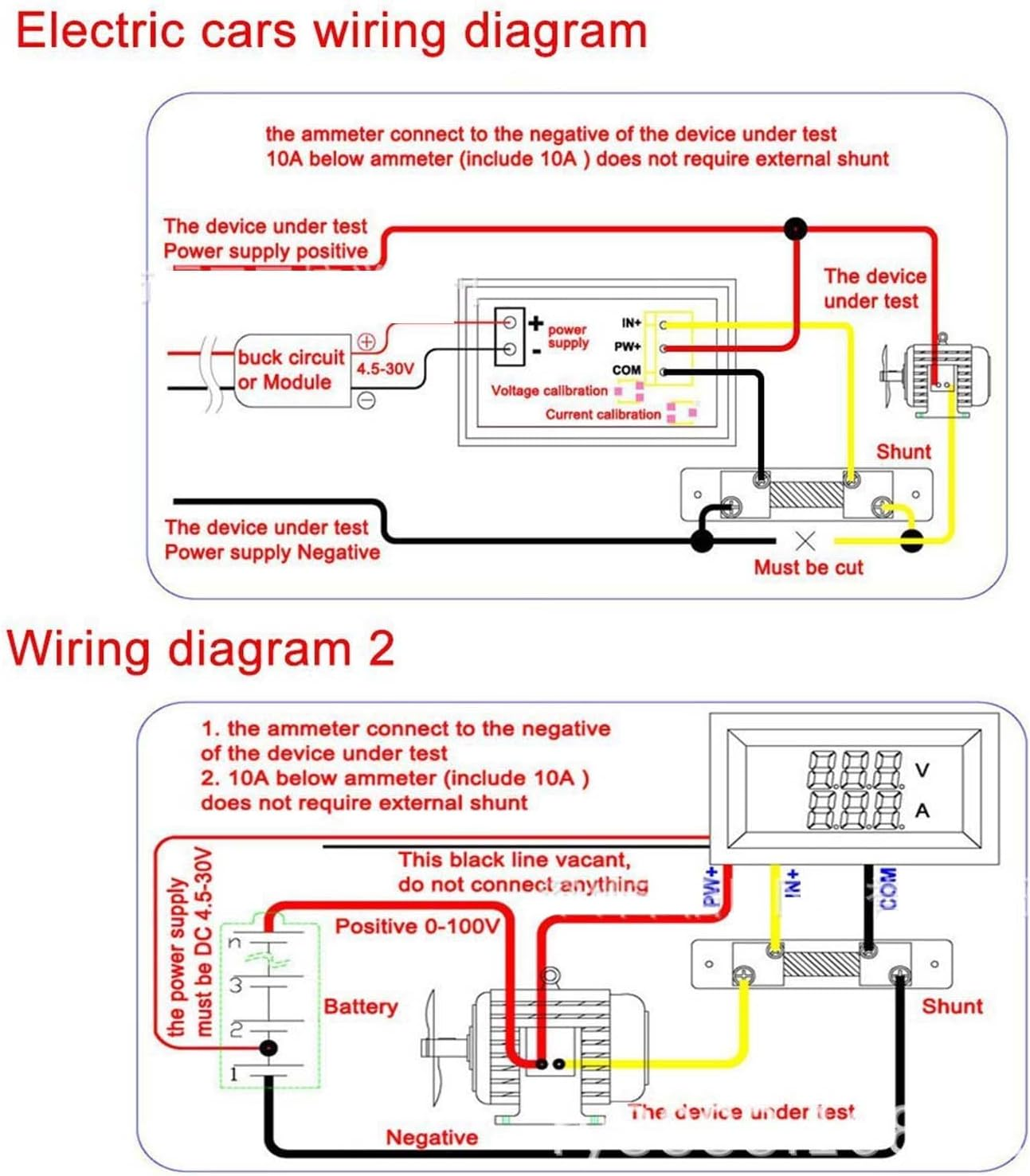 Digital Voltmeter Ammeter LED, Voltage Current Meter for Batteries, Motors, Solar Panels, 0.0-100V Measurement Range (10A) image number 2