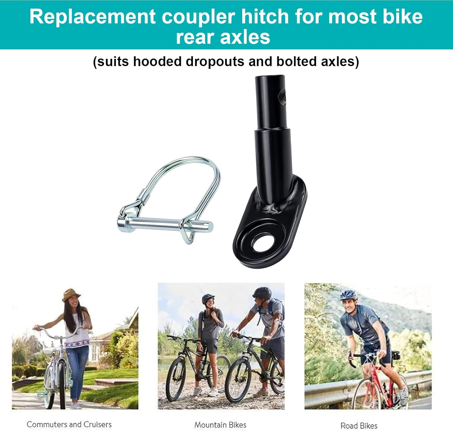 Bike Trailer Hitch Connector &ndash; Universal Bicycle Adapter for Kids, Dog & Cargo Trailers &ndash; Stable, Rust-Resistant & Easy Plug-In, Fits Most Bikes and E-Bikes image number 1
