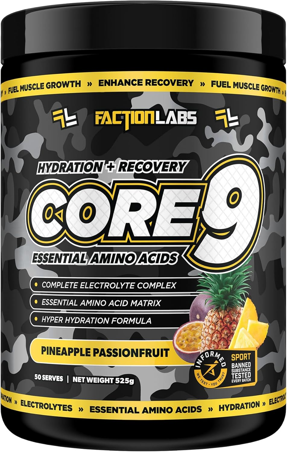 Faction Labs Core 9 EAA - Recovery & Hydration - 50 Serves / 525G - Juicy Grape image number 2
