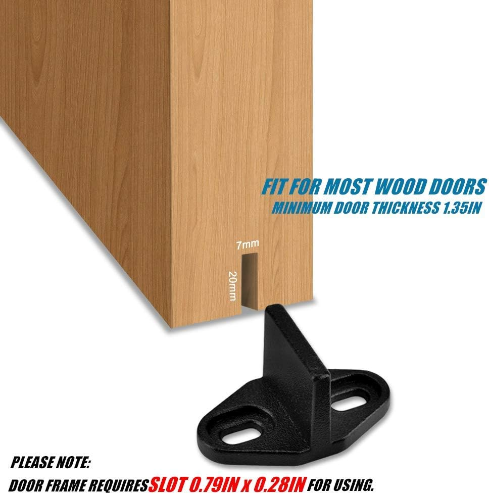 Homode Bottom Guide, 2 Pack Floor Guides Metal Steel Hardware for Sliding Barn Door, Powder Coated Black image number 5