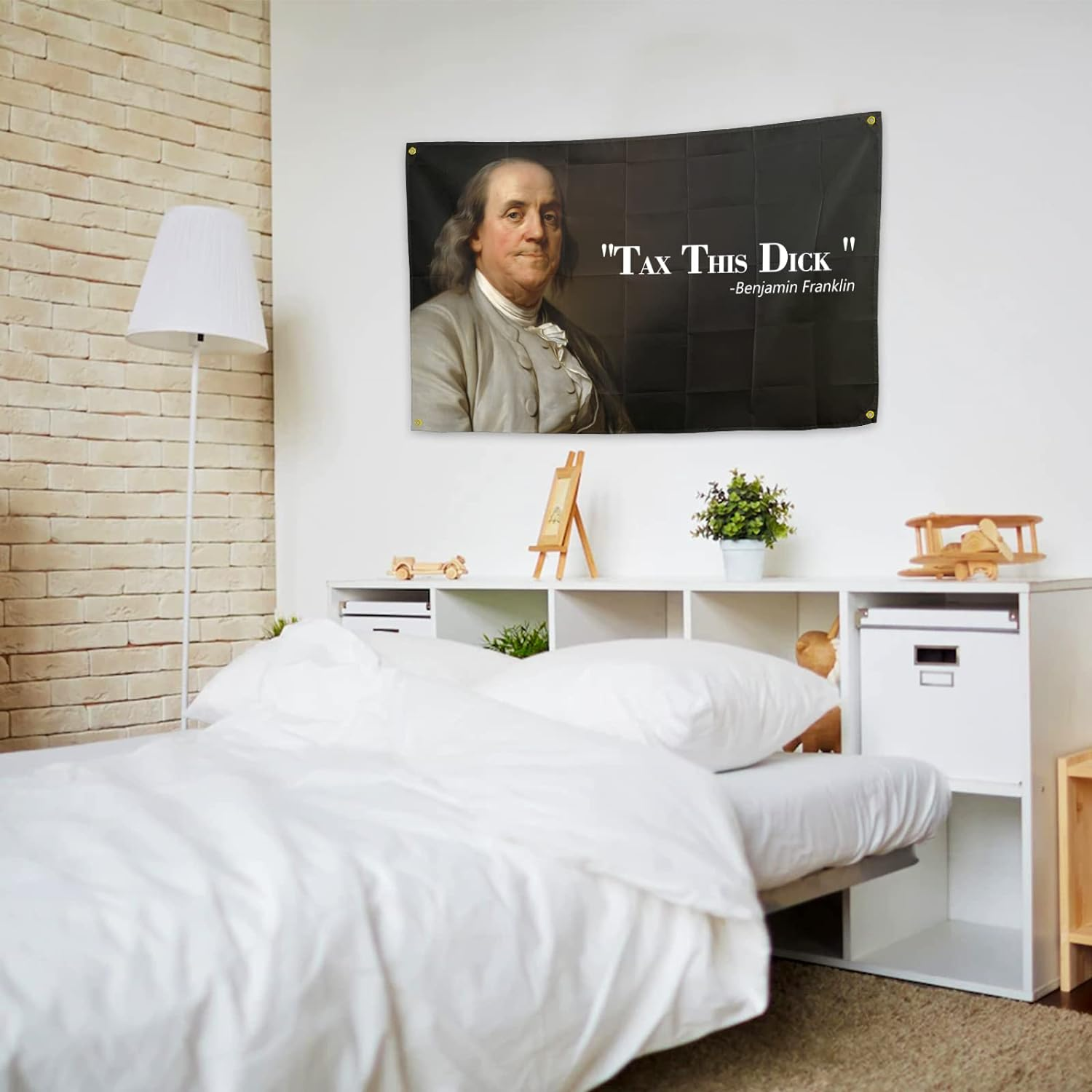 Benjamin Franklin Tax This Dick Flag Funny Flags for Room 3X5 Feet College Dorm Room Decor Man Cave Frat Wall Indoor Outdoor Flag image number 4