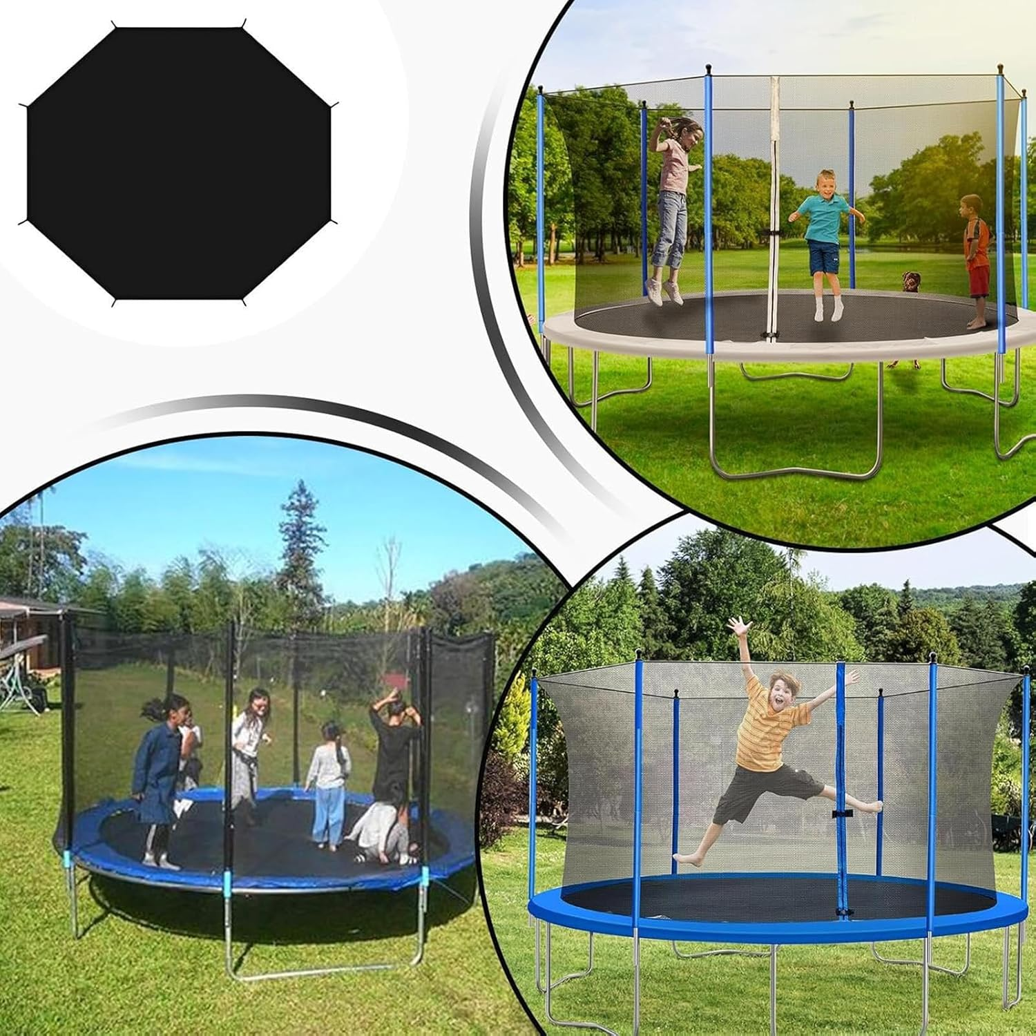Trampoline Shade Cover, 12Ft Trampoline Tent Cover Trampoline Sun Protection Cover Sun Protection Trampolines Canopy, for Outdoor Anti-Uv Trampoline Accessories image number 3
