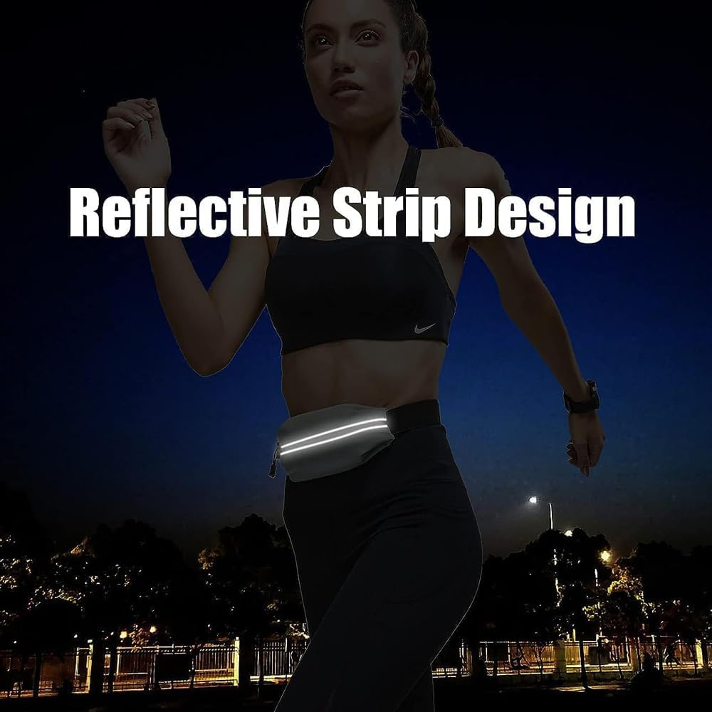 Lianjia Running Belt with Waterproof Bounce，Adjustable Waterpro for Phone Holder Runners Belt, Slim and Money Belt for Women and Men Running Bag, Apply to Fitness, Hiking Traveling (Black