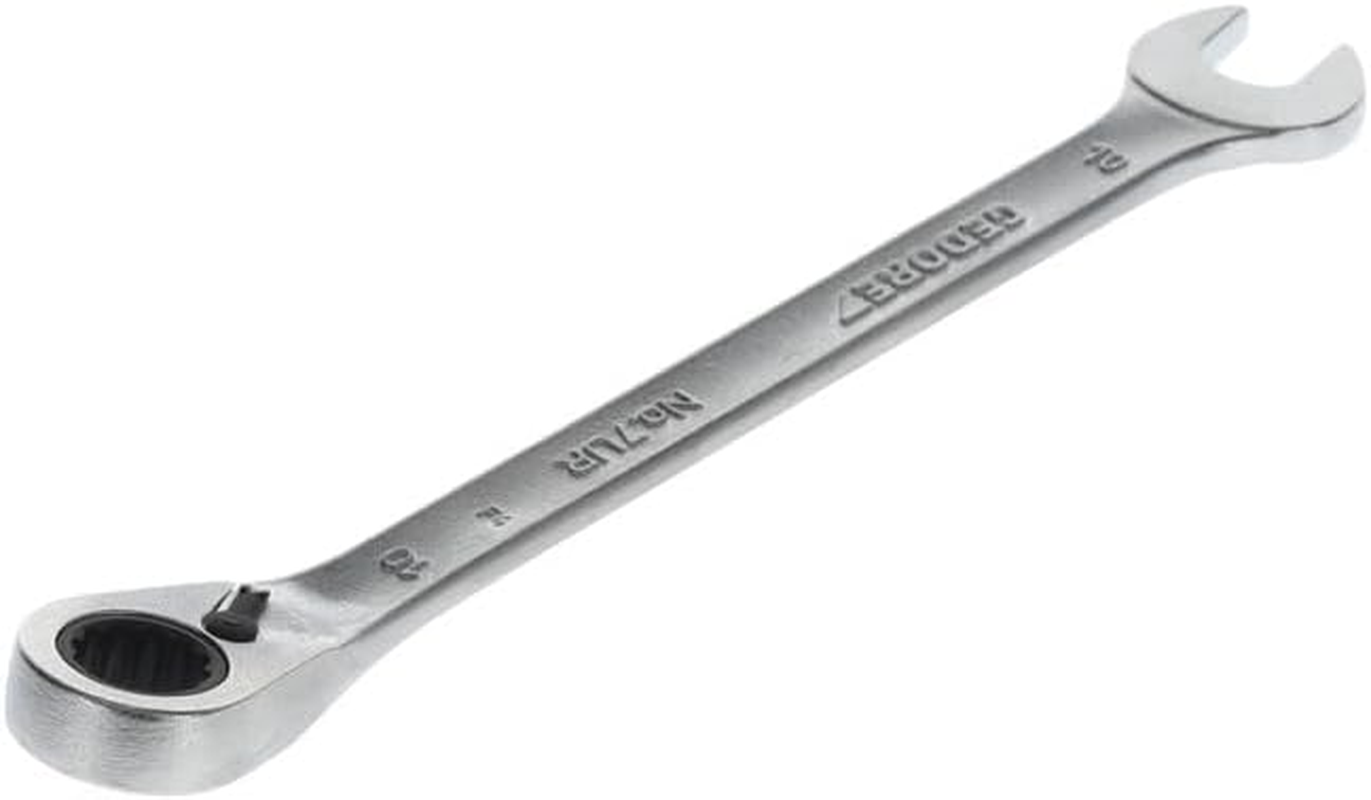 Gedore 10 Mm UD Profiles Open-End Wrench with Reversible Ring Ratchet, 160 Mm Length X 23 Mm Width X 7.7 Mm Height