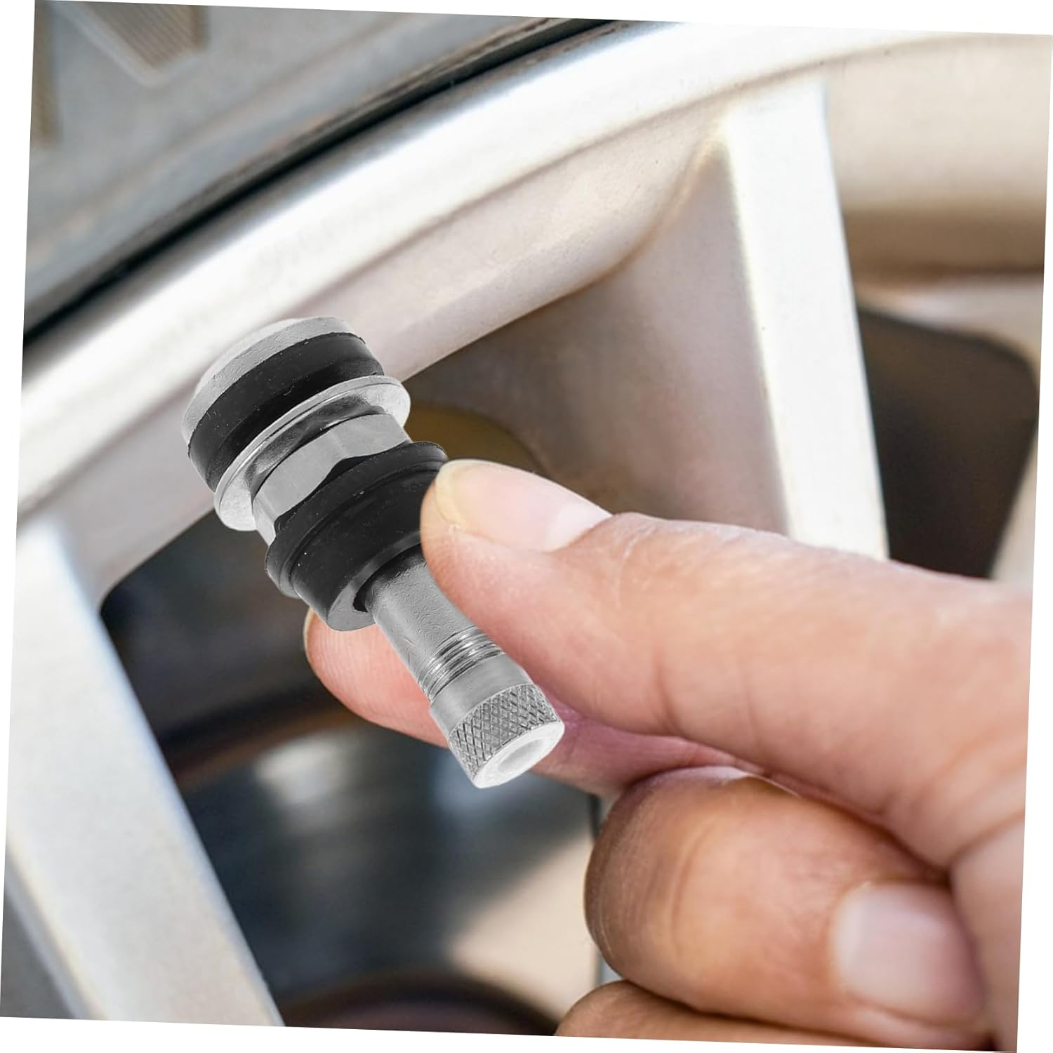 SEWOART 4Pcs Metal Valve Stem Replacement Kit Bike Tire Valve Stems Extender for Automotive Wheels image number 4