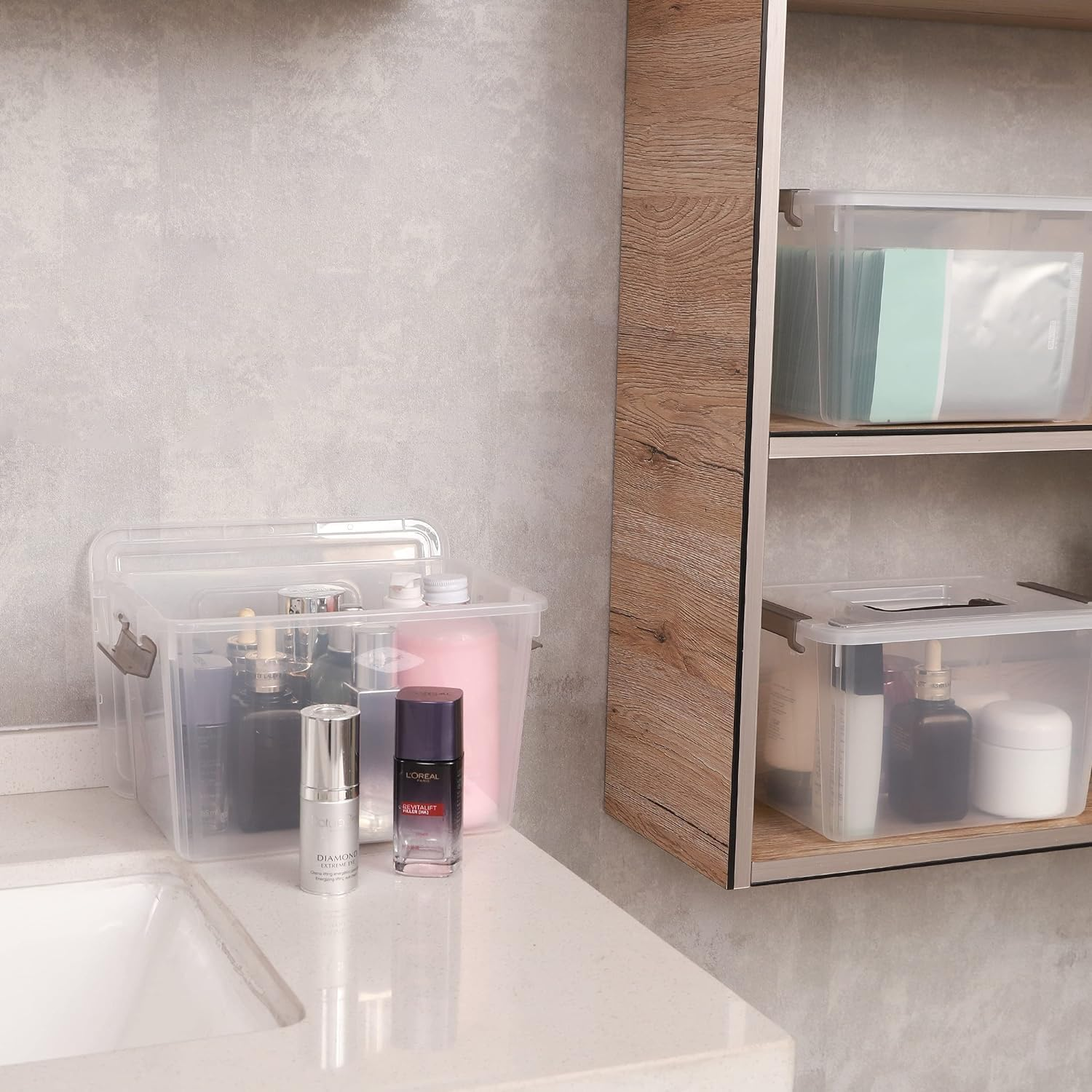 Citylife 8 Packs 5.3QT. Plastic Storage Bins with Latching Lids Clear Storage Box with Handle Stackable Stoage Containers for Organizing Toys, Crafts, Legos, Tools image number 1