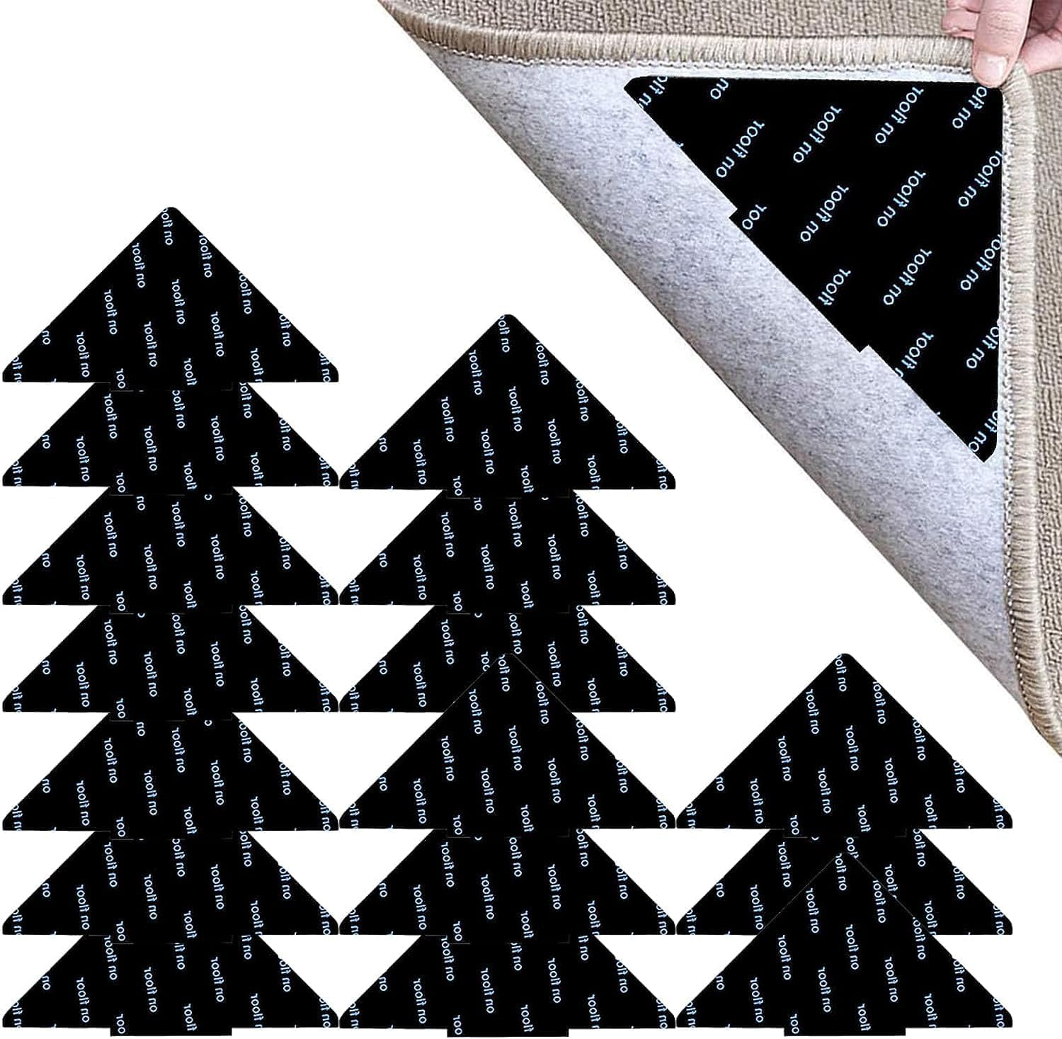 Rug Grippers, 16 Pcs Double Sided anti Curling Washable Removable Rug Grip Tape, Non Slip Adhesive Pad for Hardwood Floor, Tile, Mats, Wall image number 6