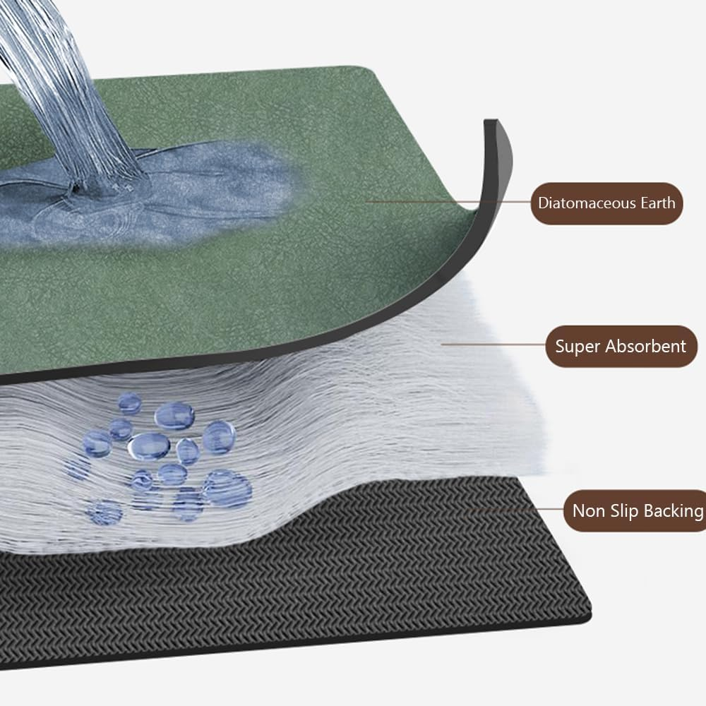 Coffee Mat-Dish Drying Mat Absorbent (Dark Grey, 43X80Cm) image number 3