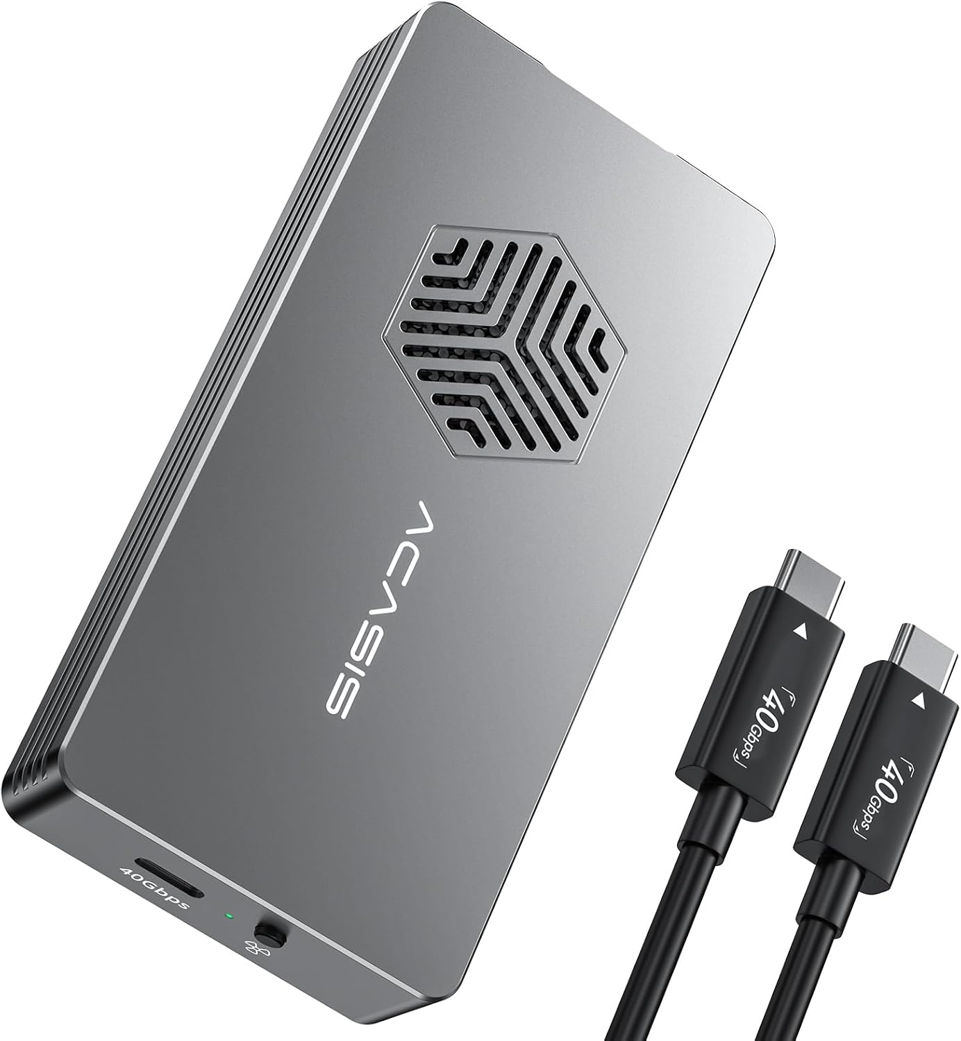 ACASIS 40Gbps M.2 Nvme SSD Enclosure, with Cooling Fan, TBU 405 Pro for M1 M2 Pro/Max, Compatible with USB4/3.2/3.1/3.0/2.0, Support SSD Size 2230/2242/2260/2280 B+M M-Key (TBU405 PRO) (Grey)