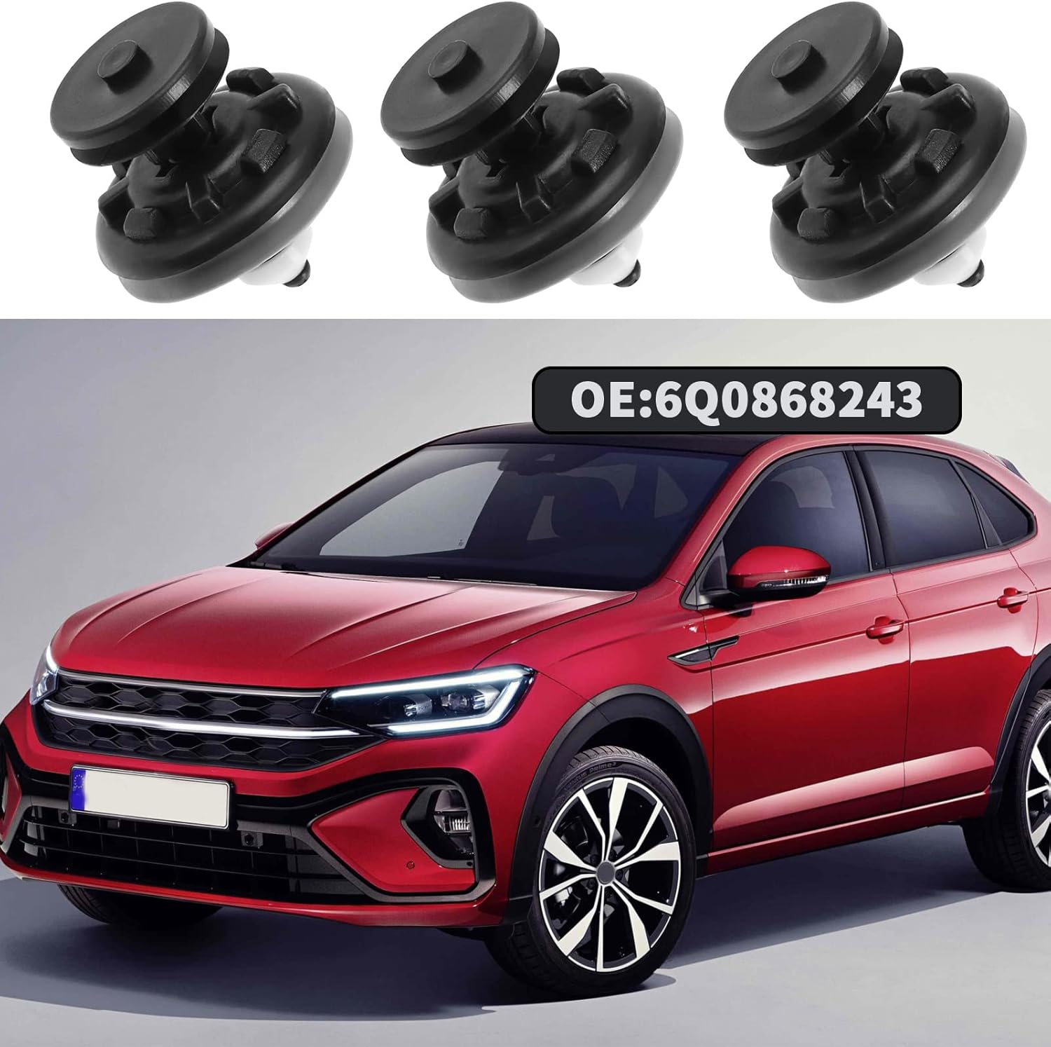 Ecsing 40Pcs Door Card Panel Trim Clips Replacement 6Q0868243 50267052 7L6868243 Compatible with VW T5 T6 Compatible with Golf Compatible with Polo Plastic image number 3
